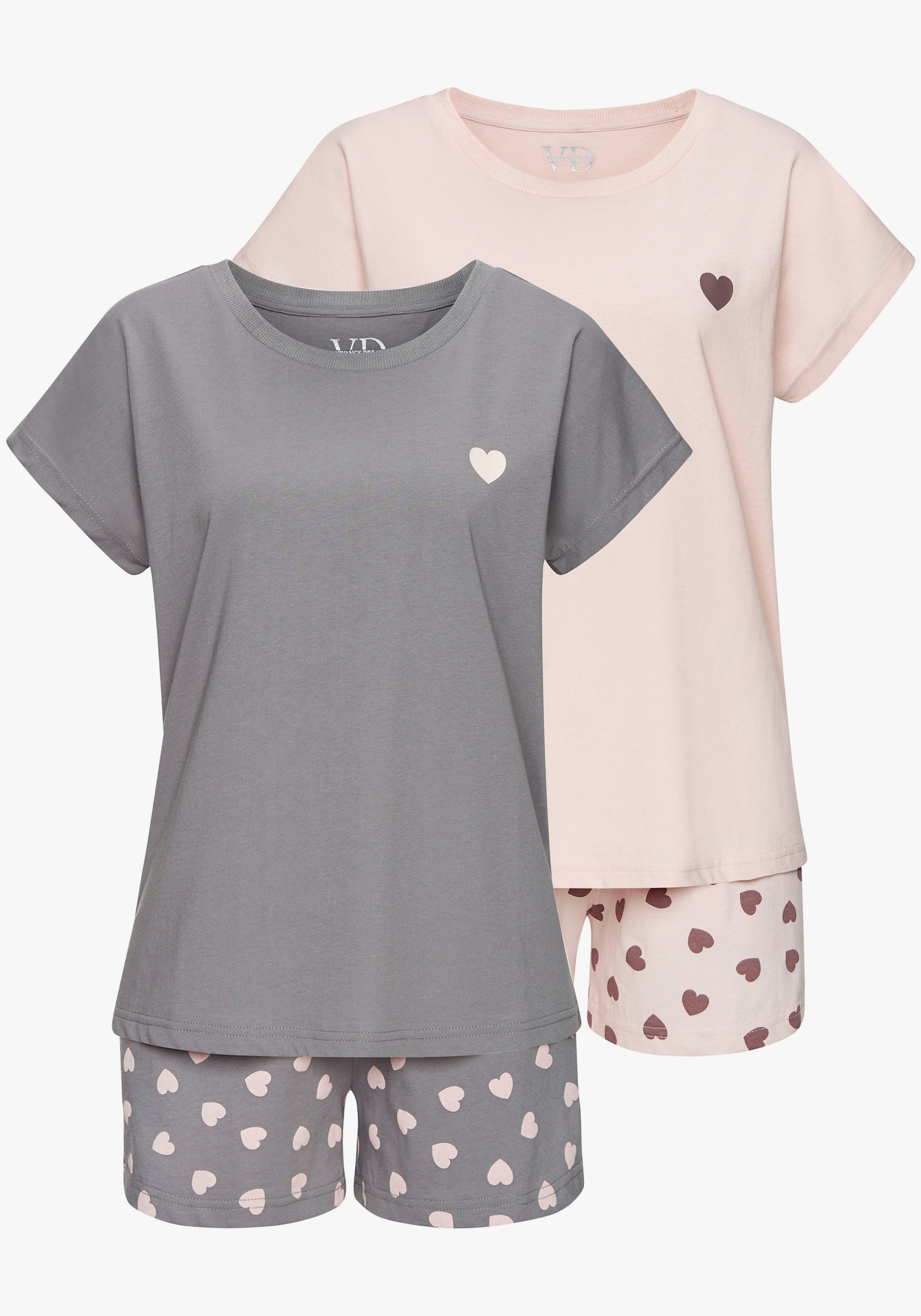 Vivance Dreams by Lascana Pyjama - taupe + rosa