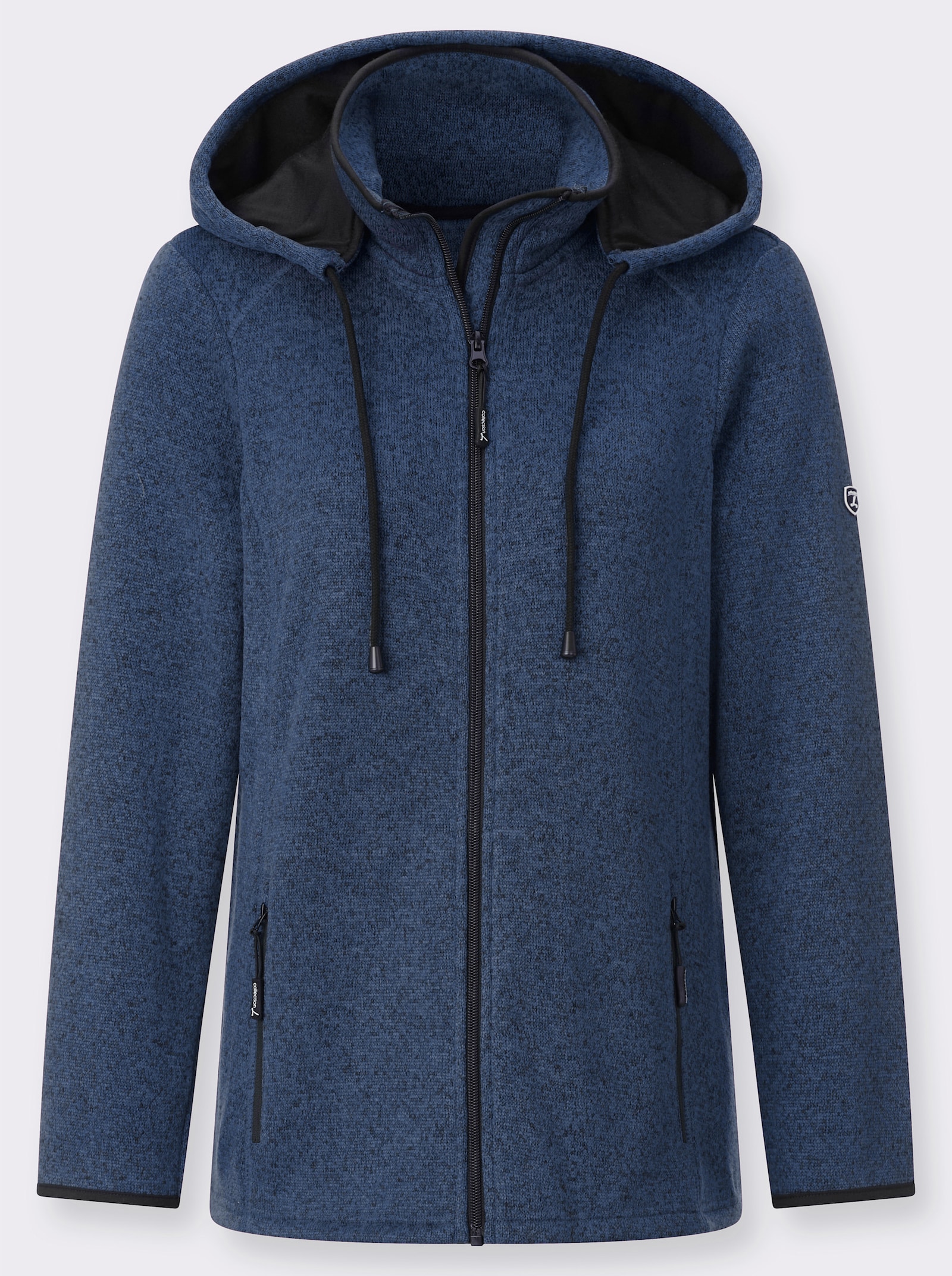 Fleecejacke - jeansblau-meliert