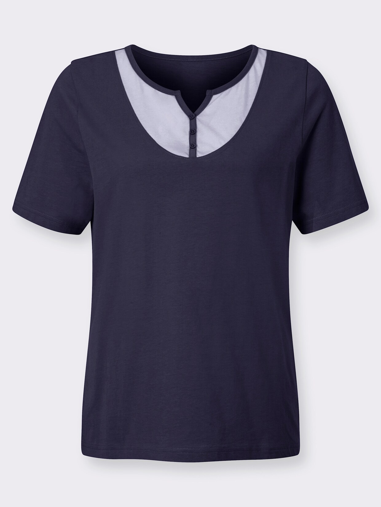 2-in-1-shirt - nachtblauw