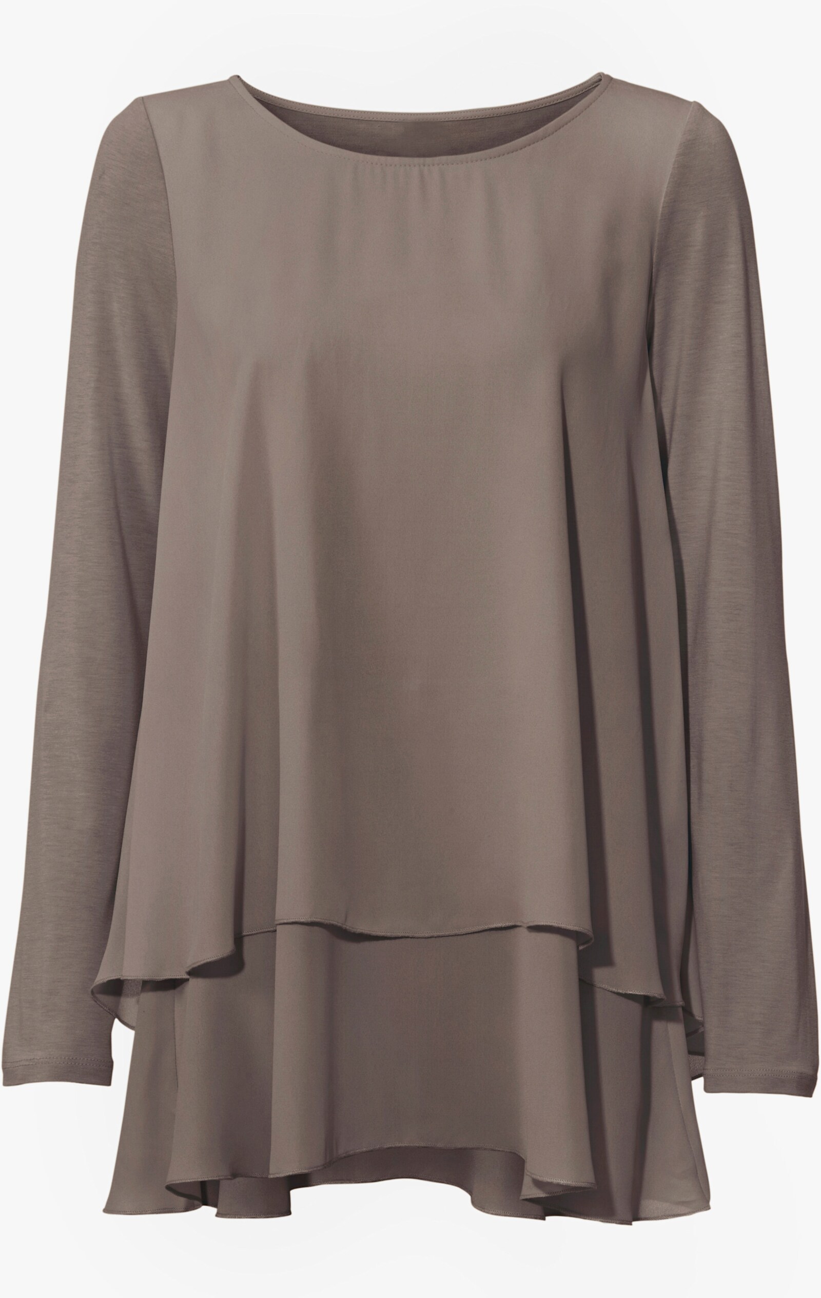 heine Langarmshirt in 2-in-1-Optik - taupe