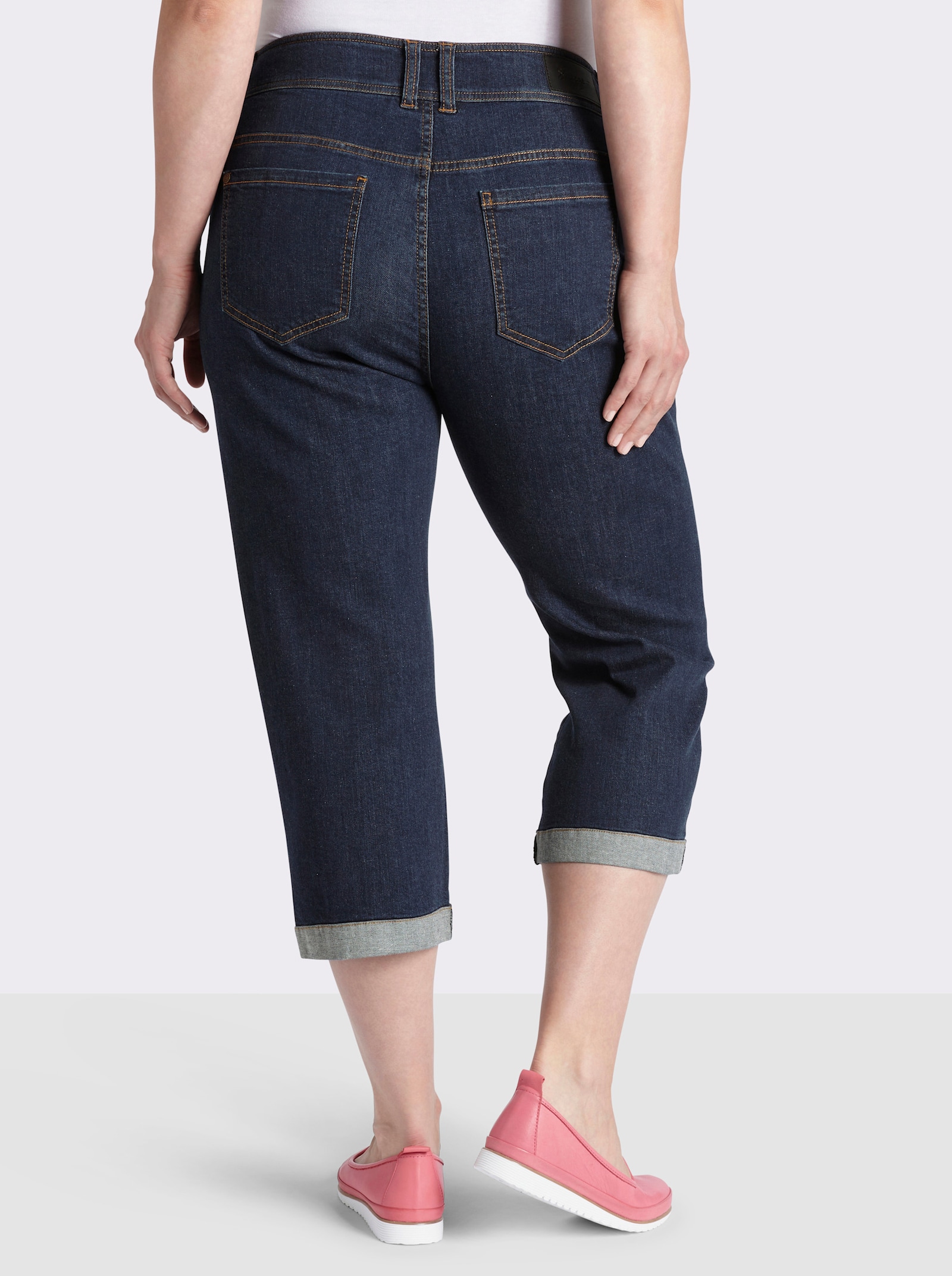sheego 3/4-Jeans für kräftigere Oberschenkel - dark blue