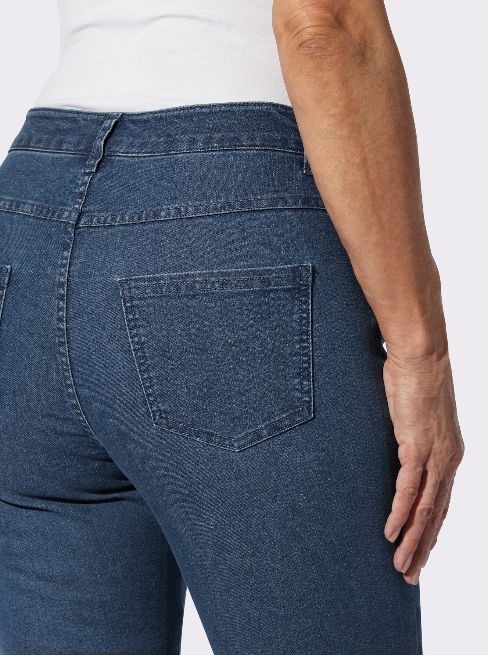 Trachtenjeans mit Edelweiß-Stickerei - blue-stone-washed