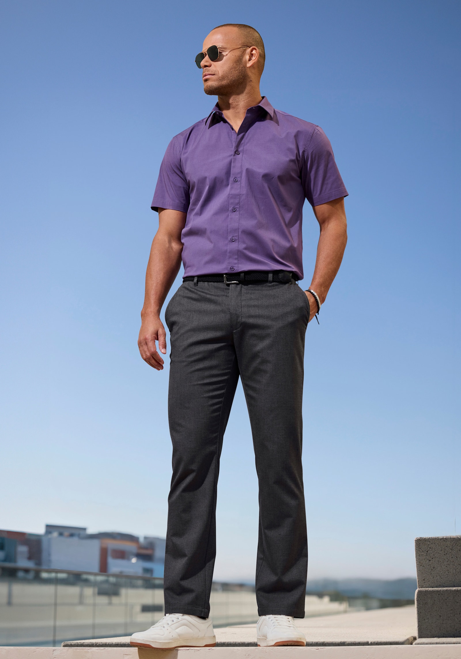 H.I.S Stoffhose - anthrazit