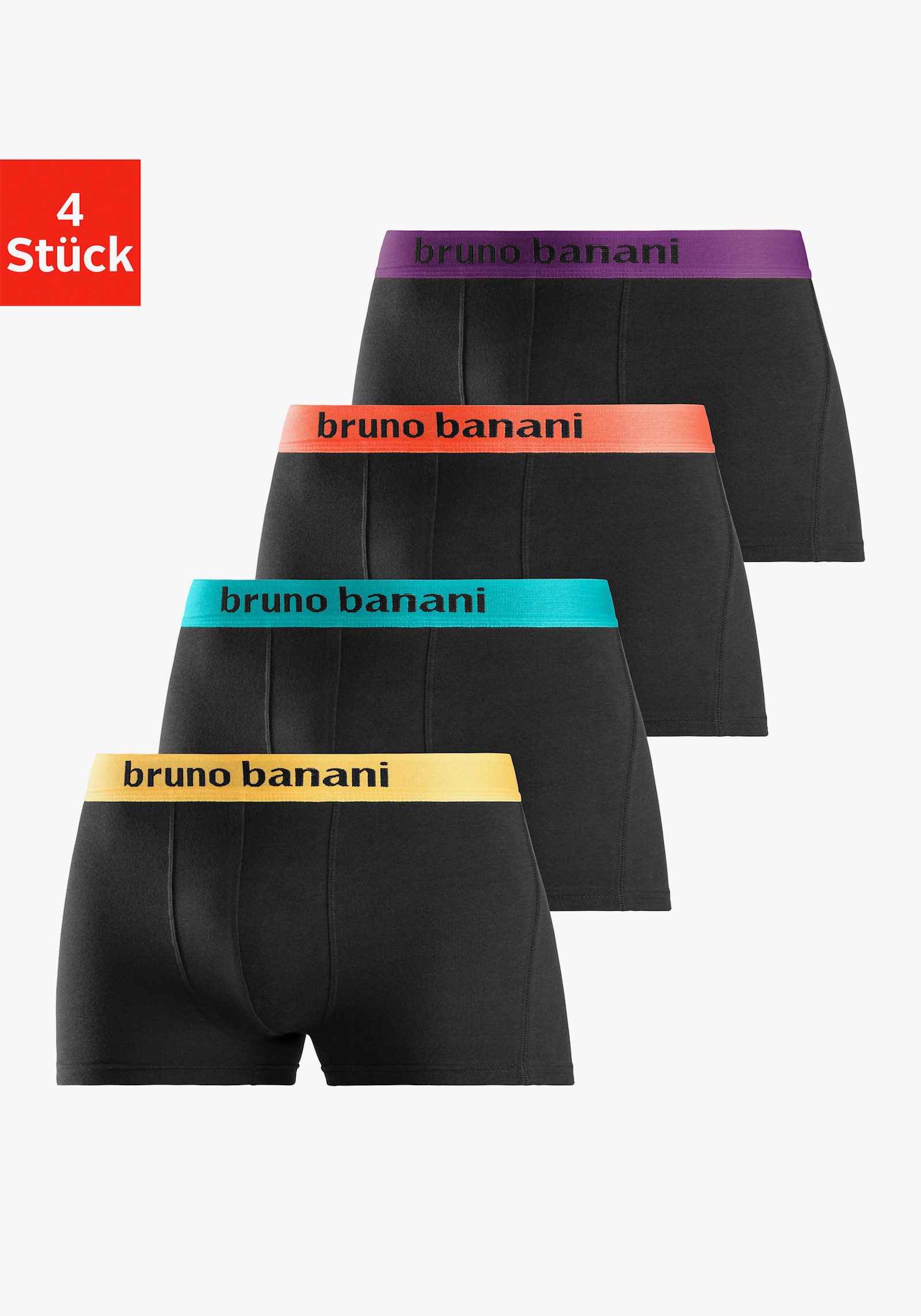 Bruno Banani Boxer - schwarz-orange, schwarz-türkis, schwarz-gelb, schwarz-lila