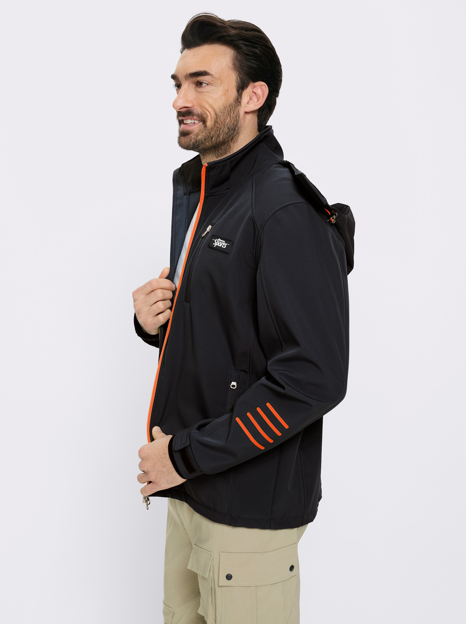 Catamaran Sports Softshelljacke mit abnehmbarer Kapuze - schwarz