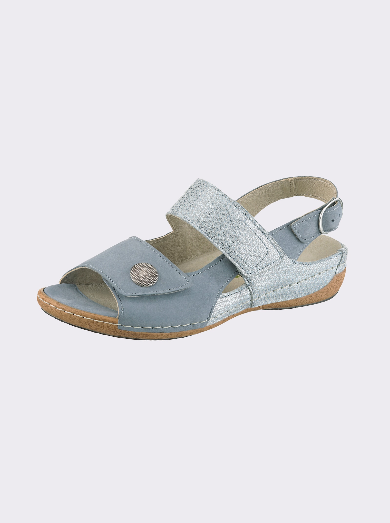 Waldläufer Sandalette mit Luftposter-Laufsohle - bleu