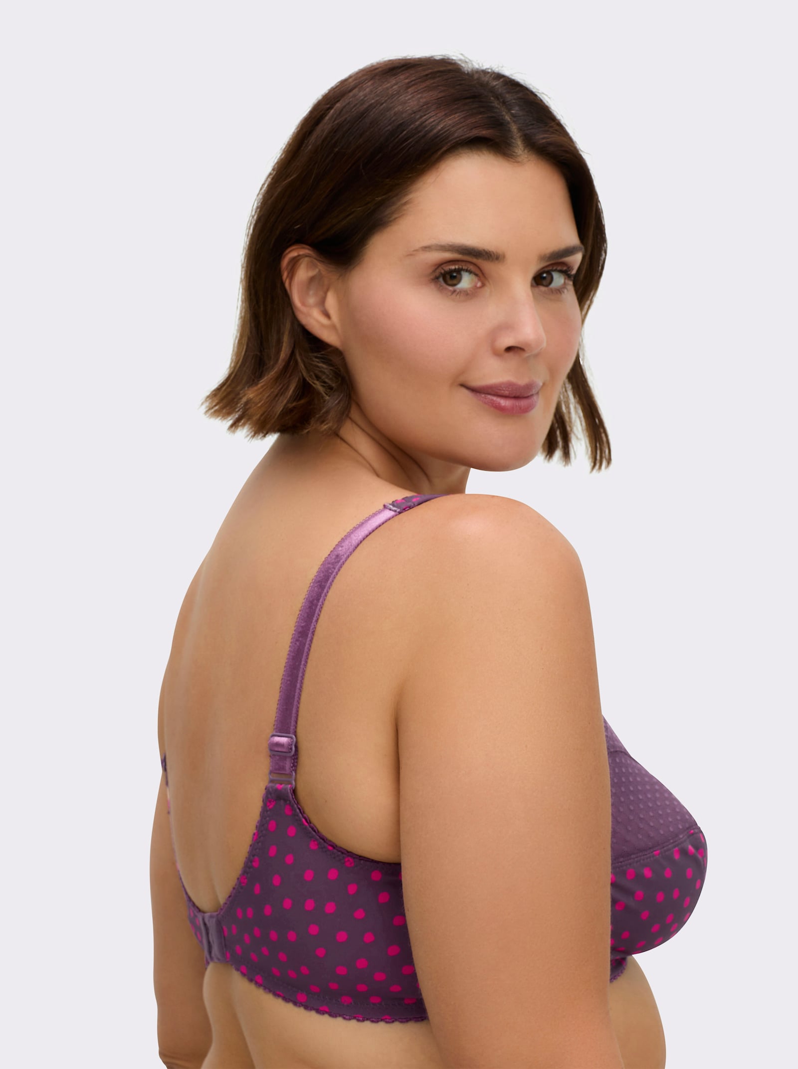 wäschepur Entlastungs-BH ohne Bügel mit Tüll-Einsatz - traube-bedruckt