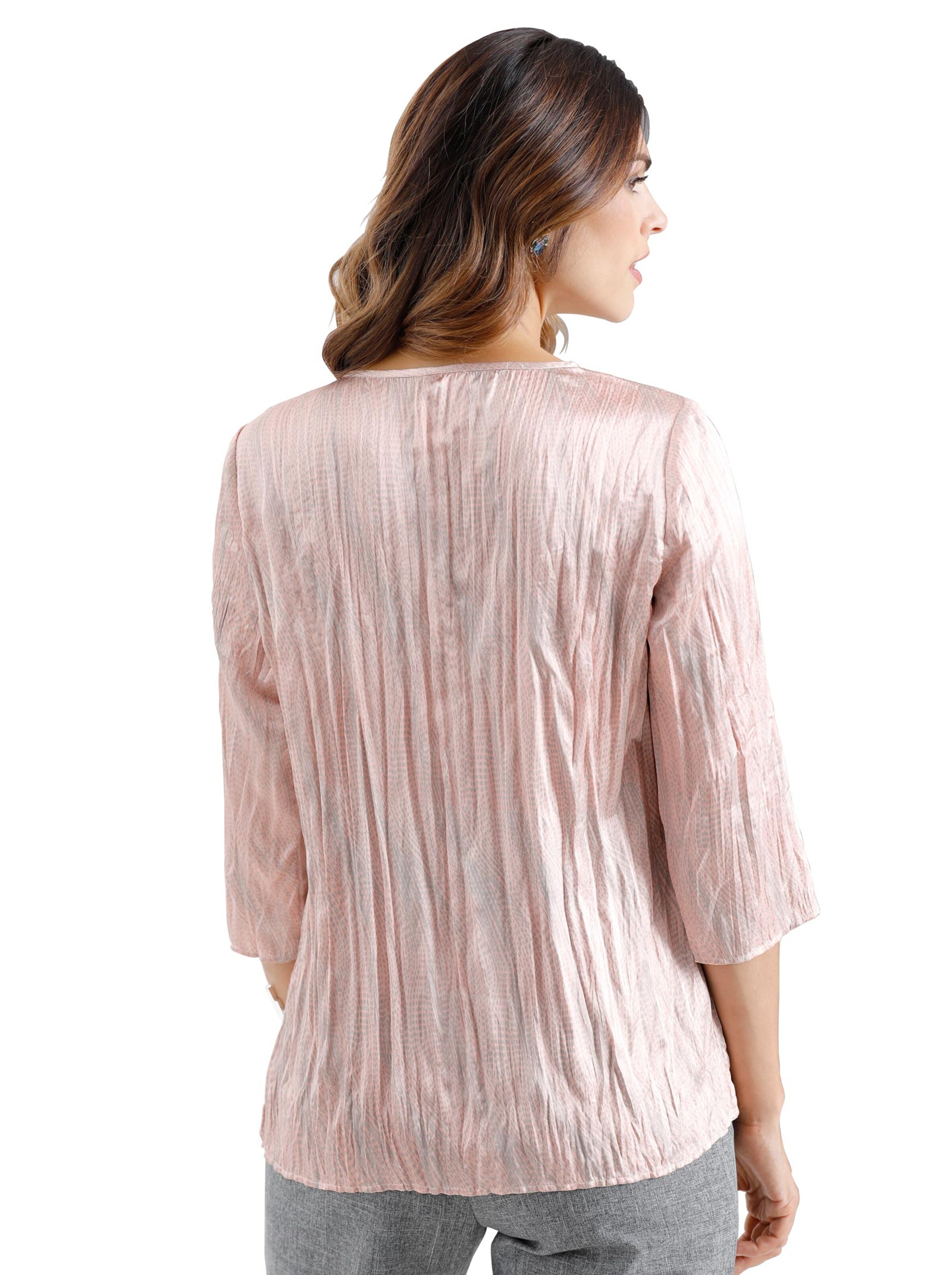 Shirt - rosé-grau-bedruckt