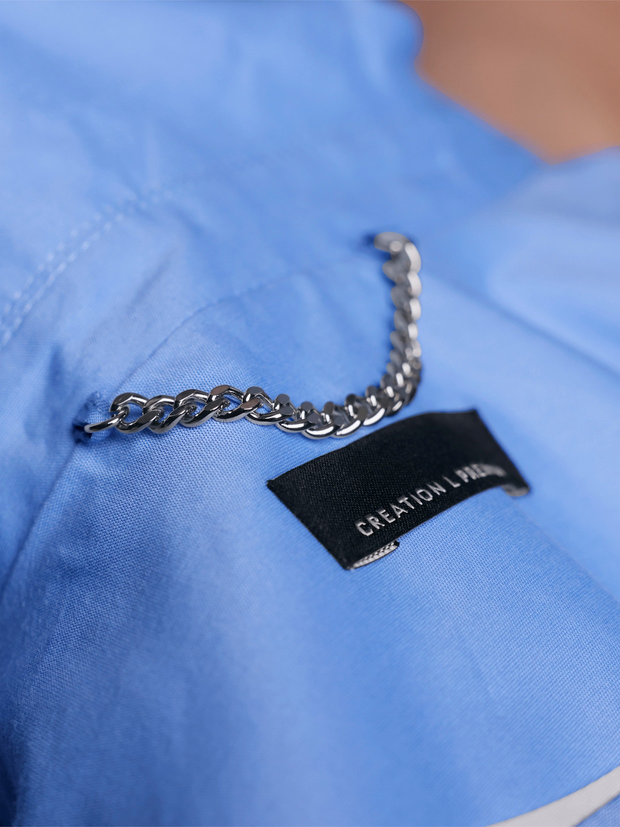 CREATION L PREMIUM Blazer en mélange de coton et soie - bleu ciel