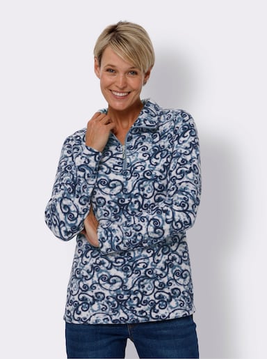 Fleeceshirt - bleu-jeansblau-bedruckt