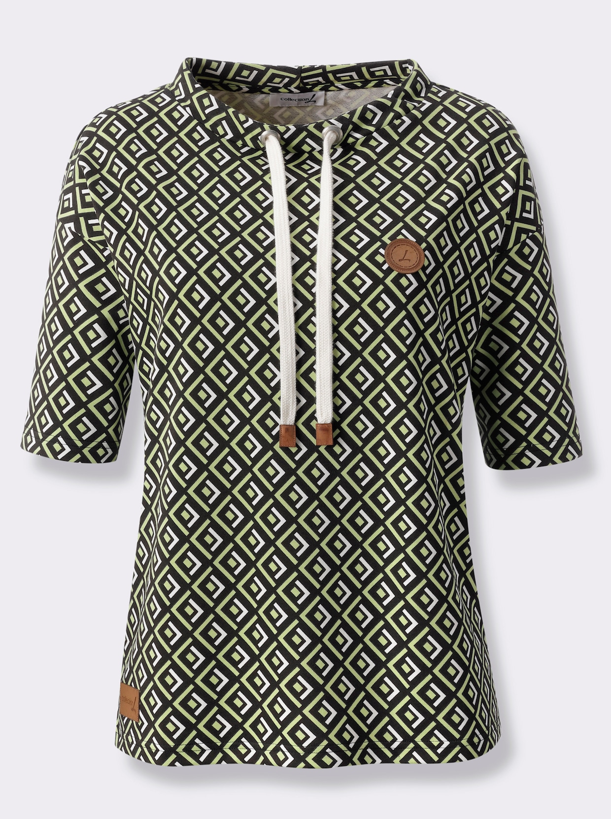 Sweatshirt im Druckmuster - pistazie-schwarz-gemustert