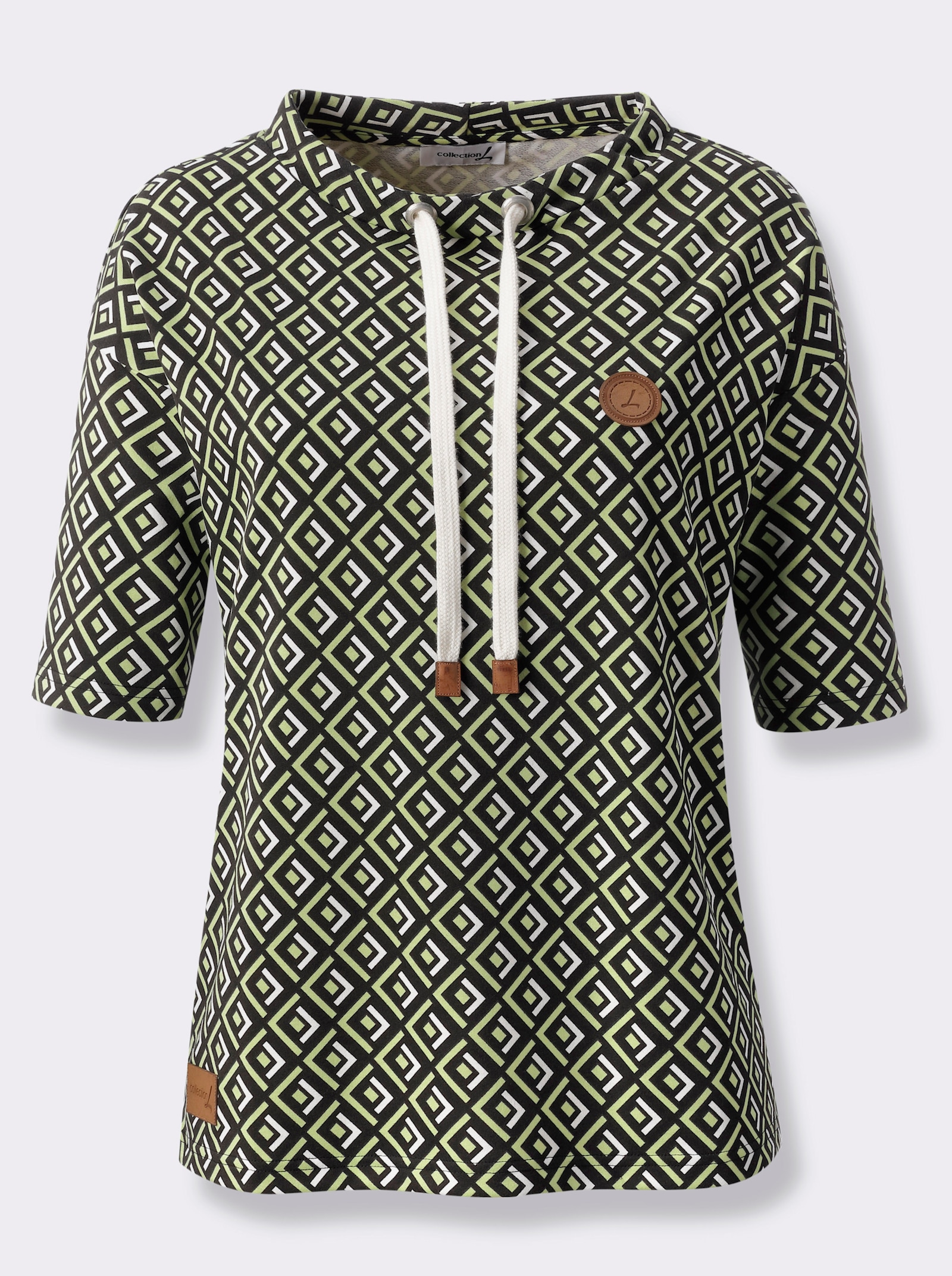 Sweatshirt im Druckmuster - pistazie-schwarz-gemustert