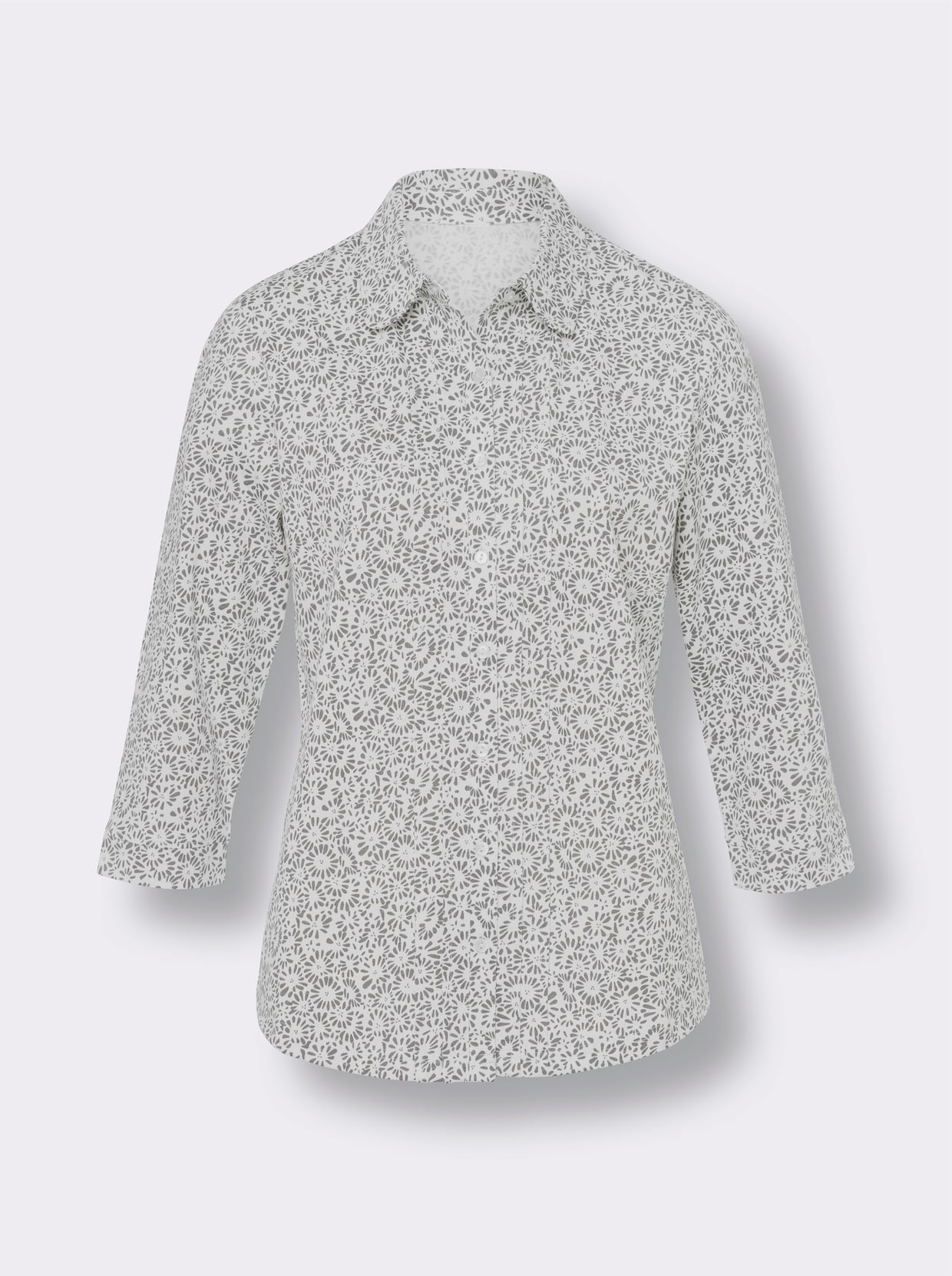 Blouse met print - ecru/grijs bedrukt