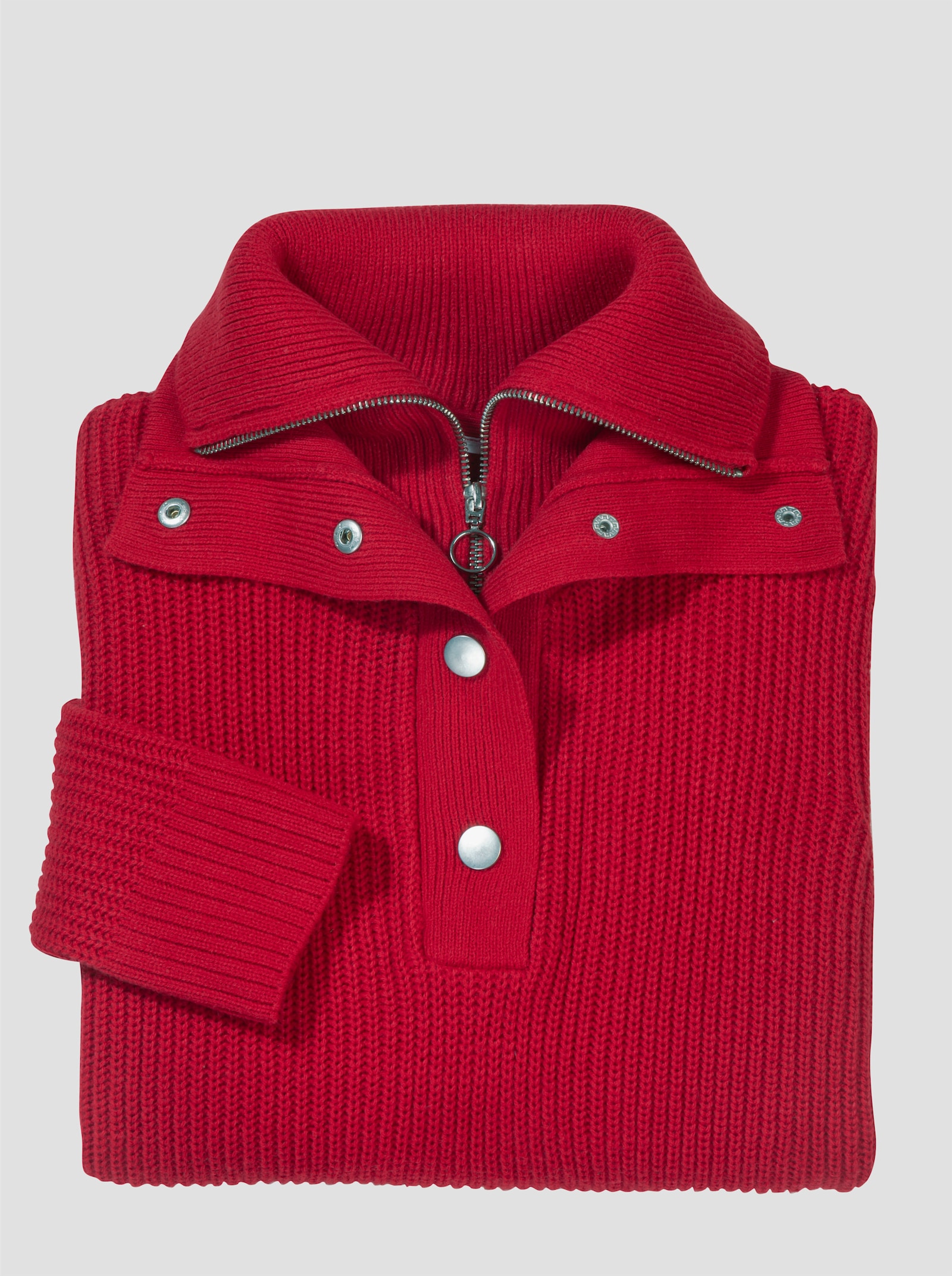 Schipperstrui met dubbele kraag - rood