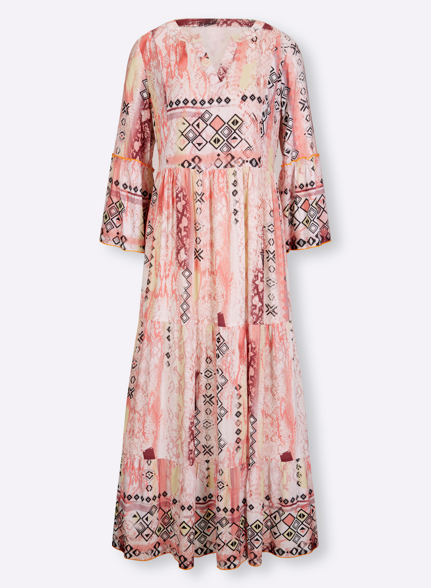 Heine Druck Kleid In Ecru rosenquarz bedruckt Heine Heine Druck Kleid In Ecru rosenquarz bedruckt Heine