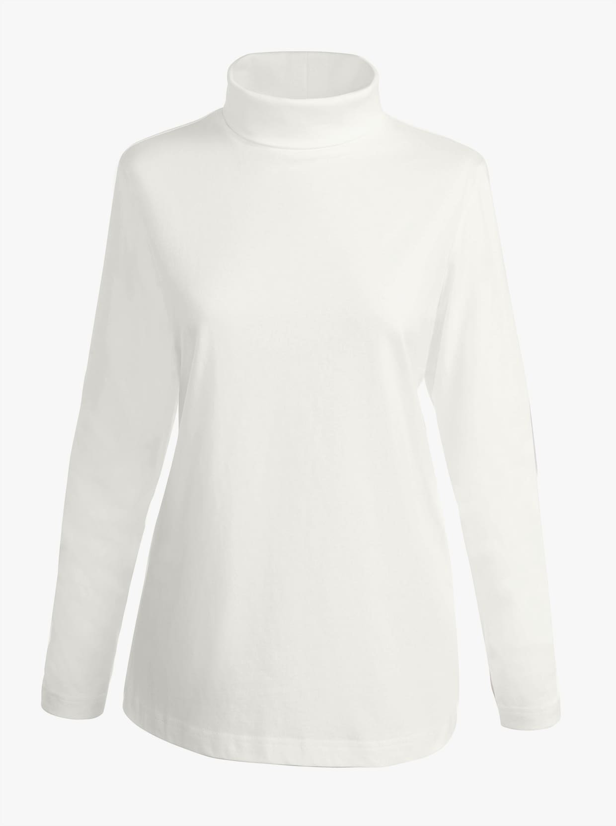 Tričko s rolákovým golierom - vlnená biela