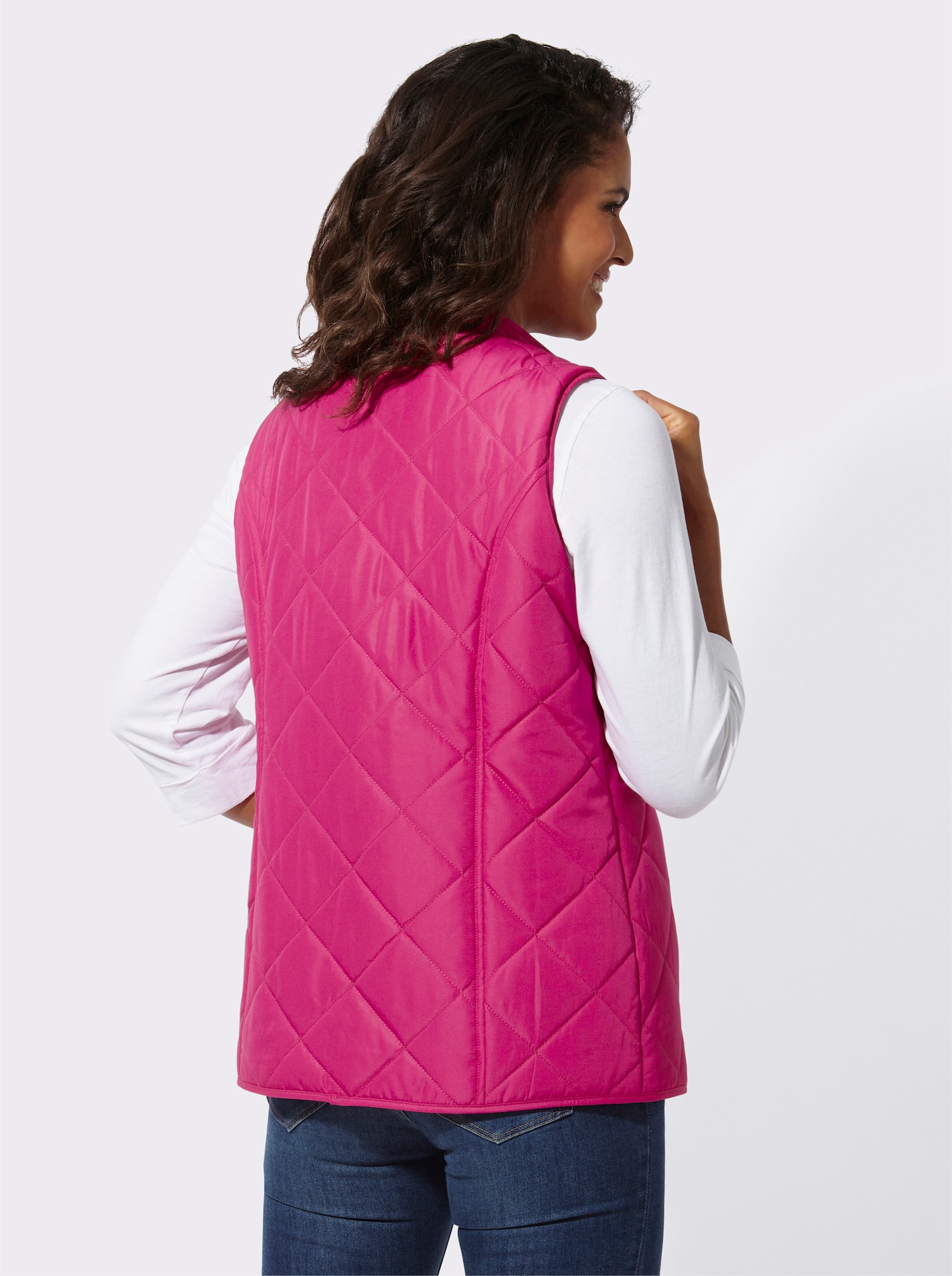 Steppweste mit Wiener Nähten - fuchsia