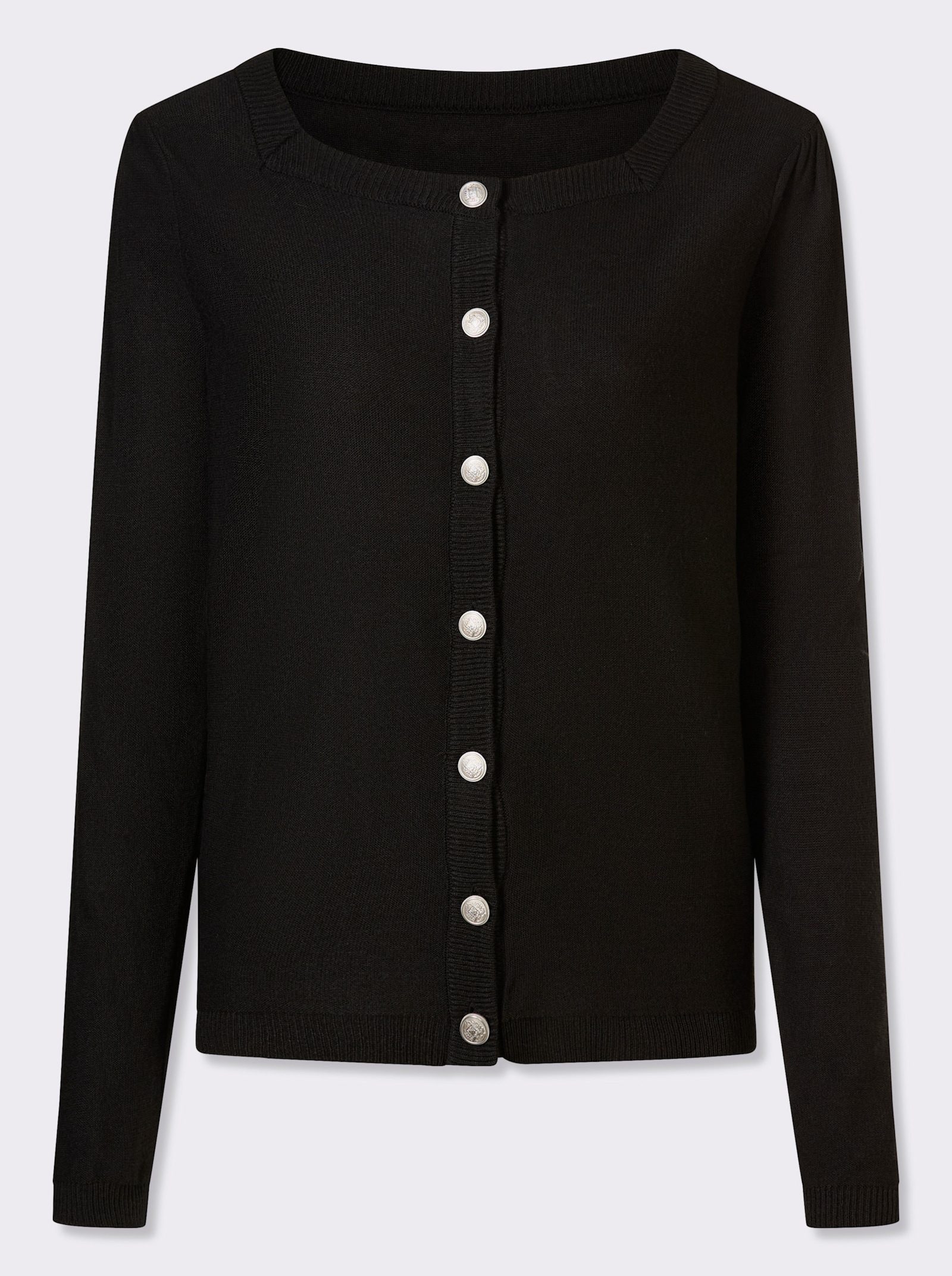 Pletený kabátek s krojovými knoflíky - černá