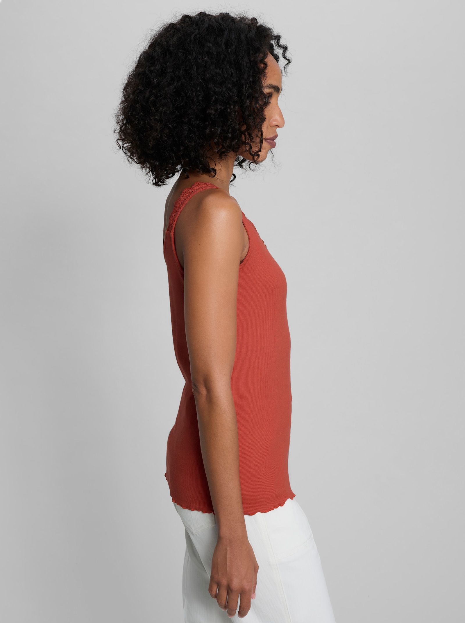 heine Shirttop mit Spitze - terra