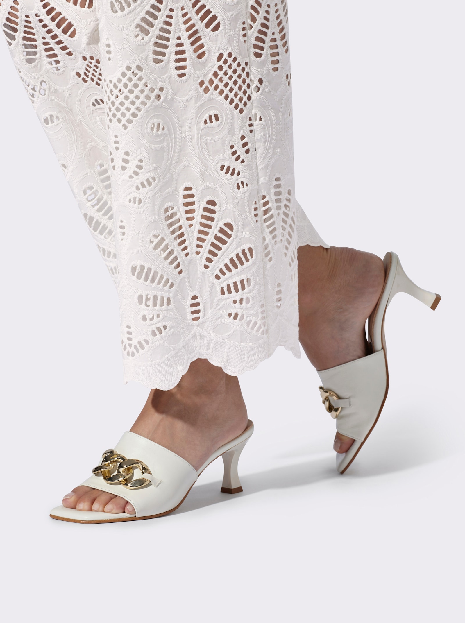 heine Schlupfhose mit Lochspitze - ecru