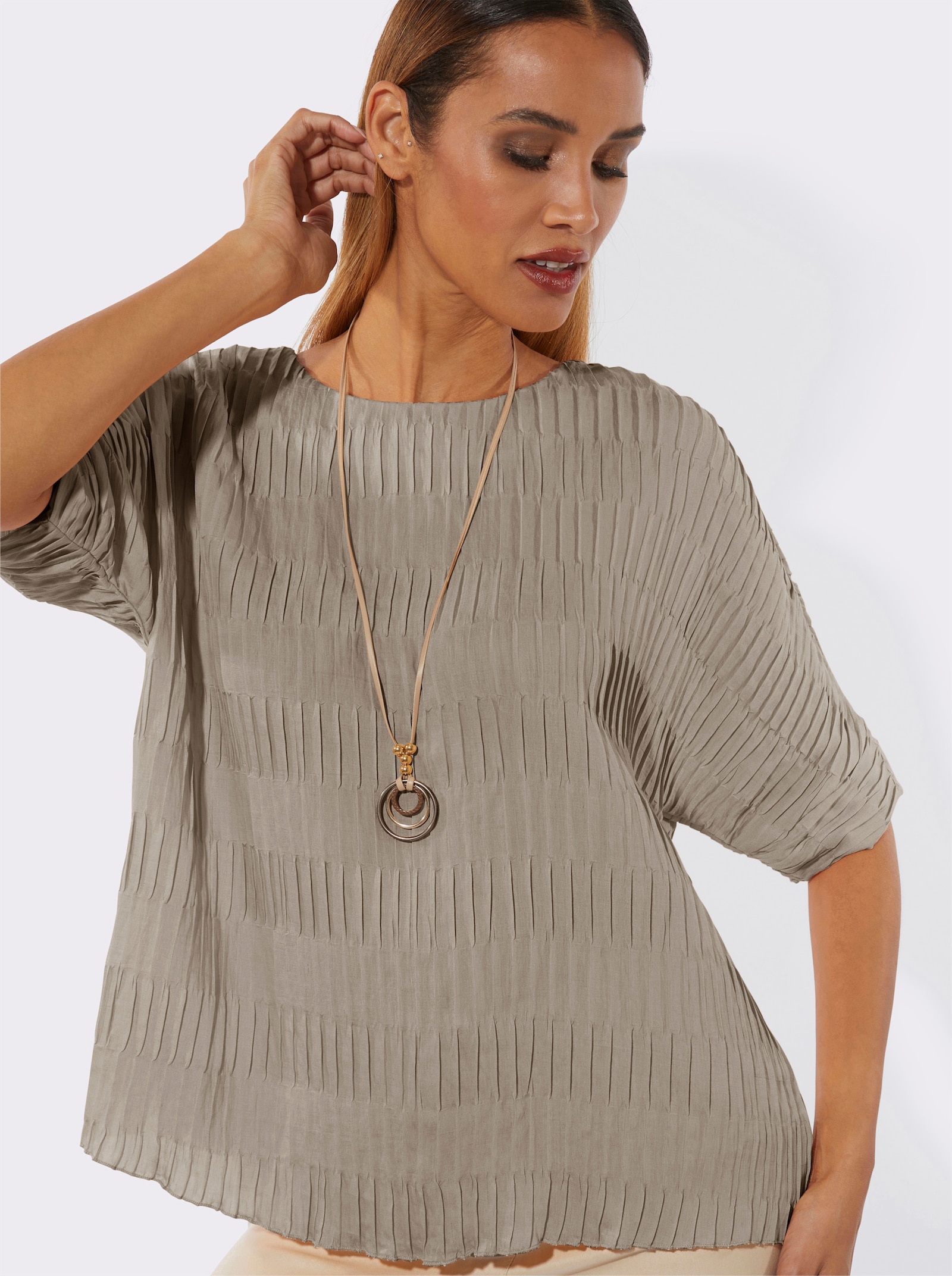 Schlupfbluse mit Fledermaus-Ärmeln - sesam