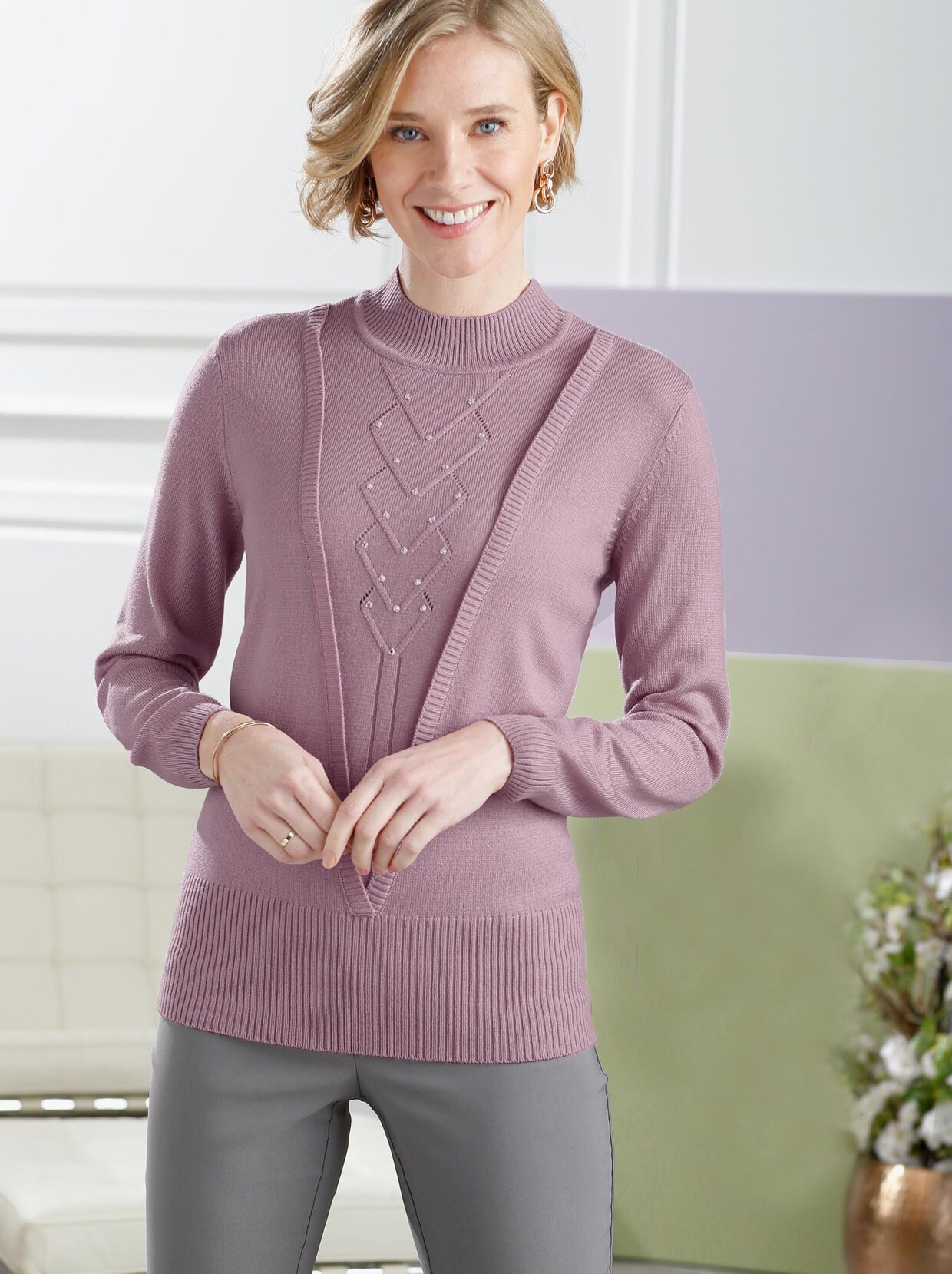 2-in-1-Pullover - mauve