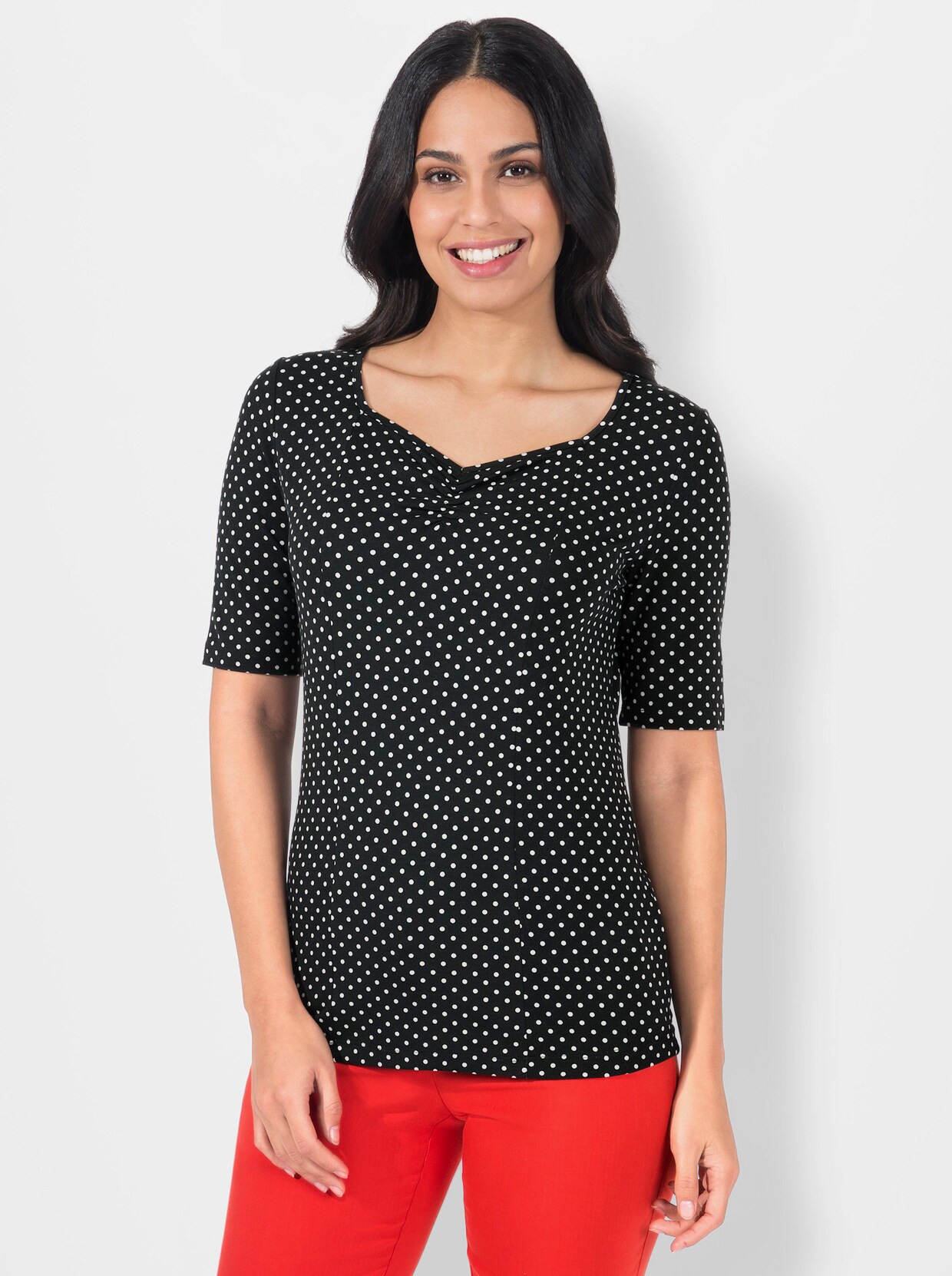 Print-Shirt - schwarz-gemustert