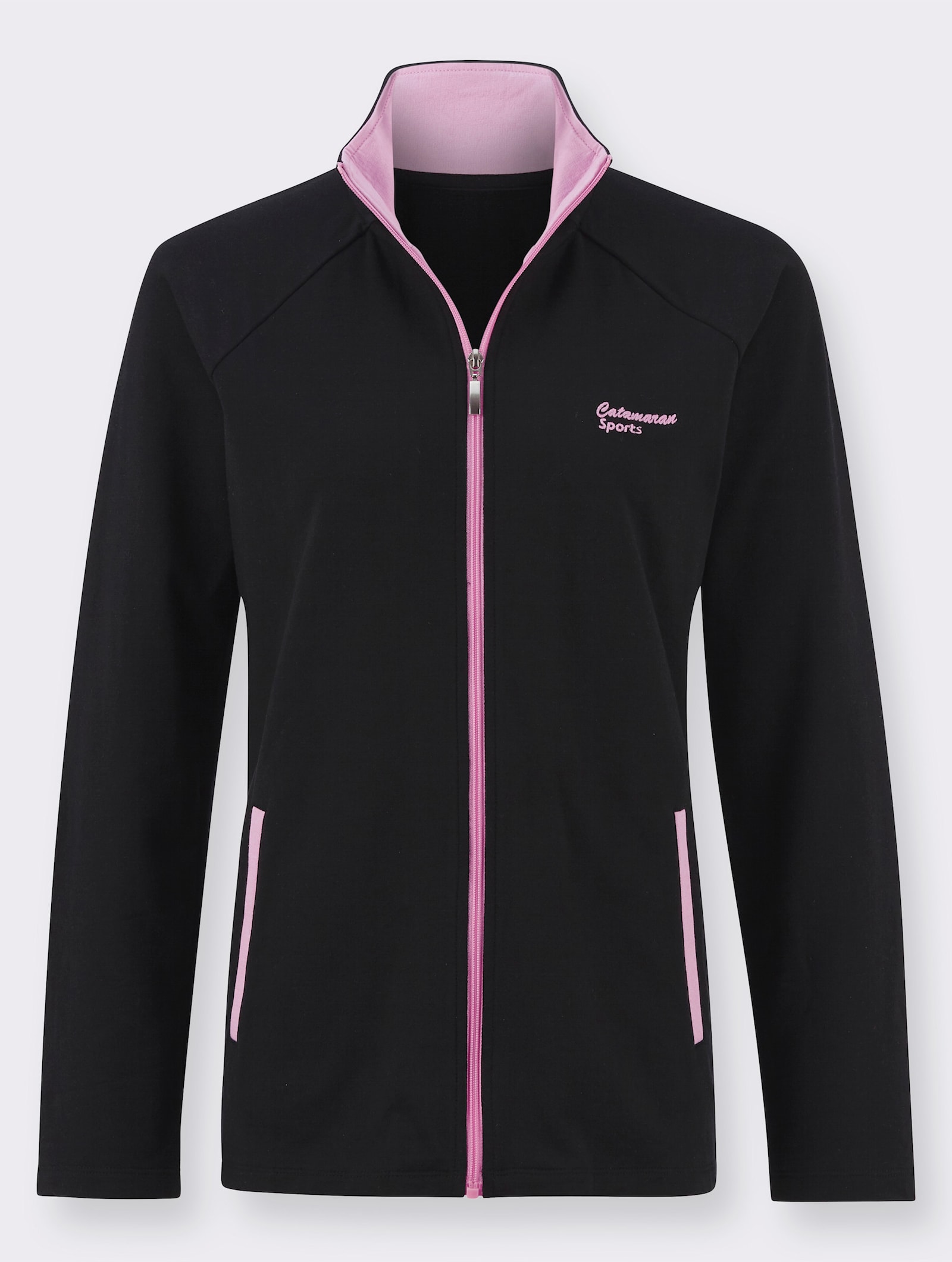 Catamaran Sports Freizeitanzug mit Kontrast-Details - schwarz-orchidee