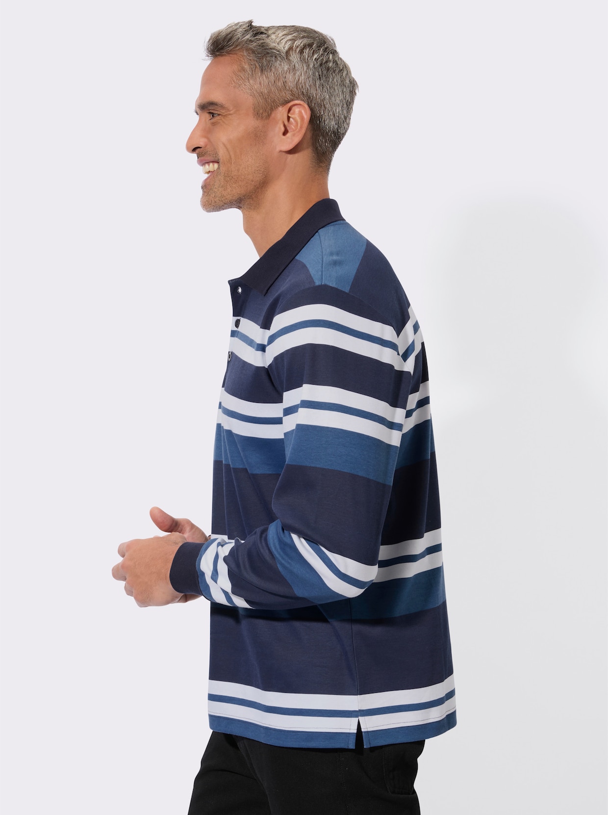 Sweatshirt im Ringel-Dessin - marine-jeansblau-geringelt