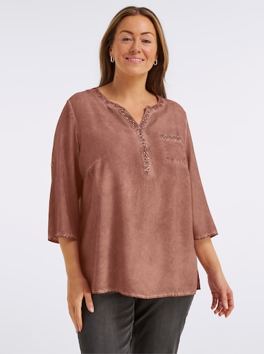 Tunika in oil dyed-Waschung - rostrot