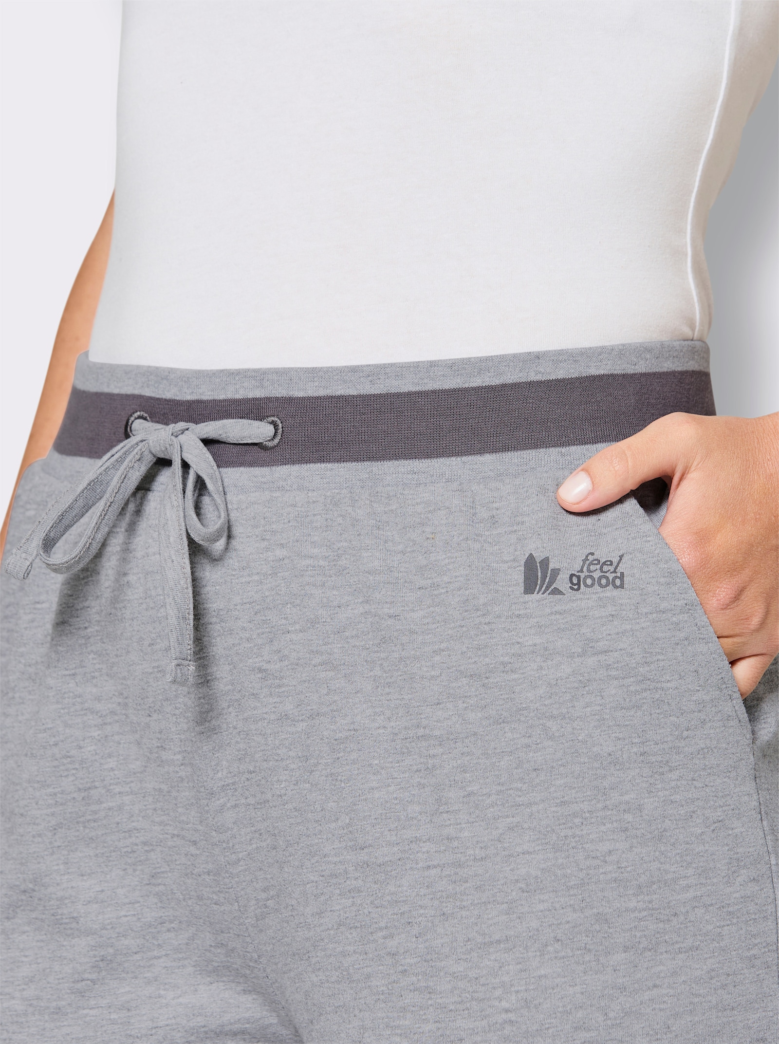 feel good Dehnbund-Hose - grau-meliert-anthrazit