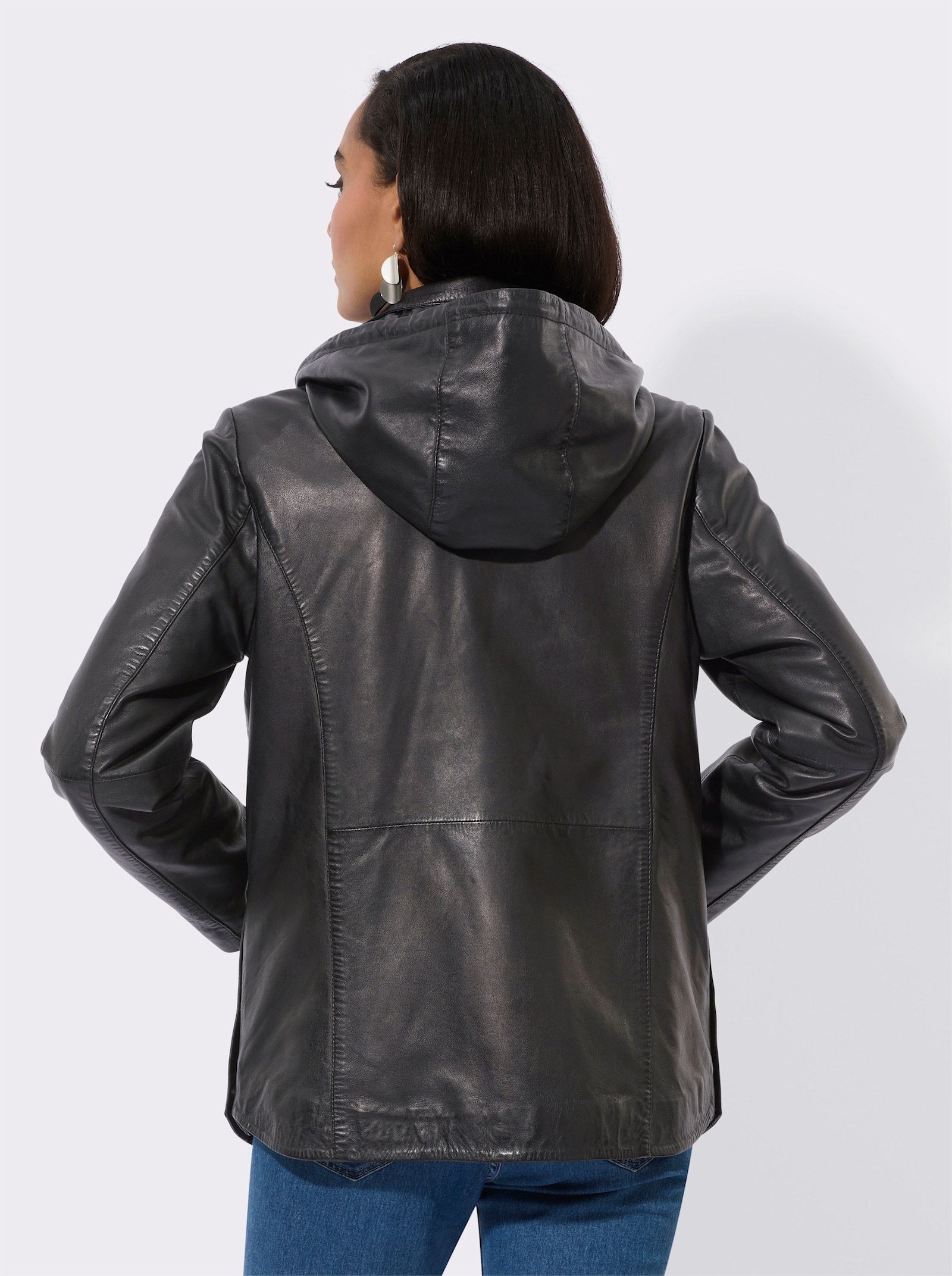 Mainpol Lederjacke mit hochwertigem Viskose-Futter - schwarz