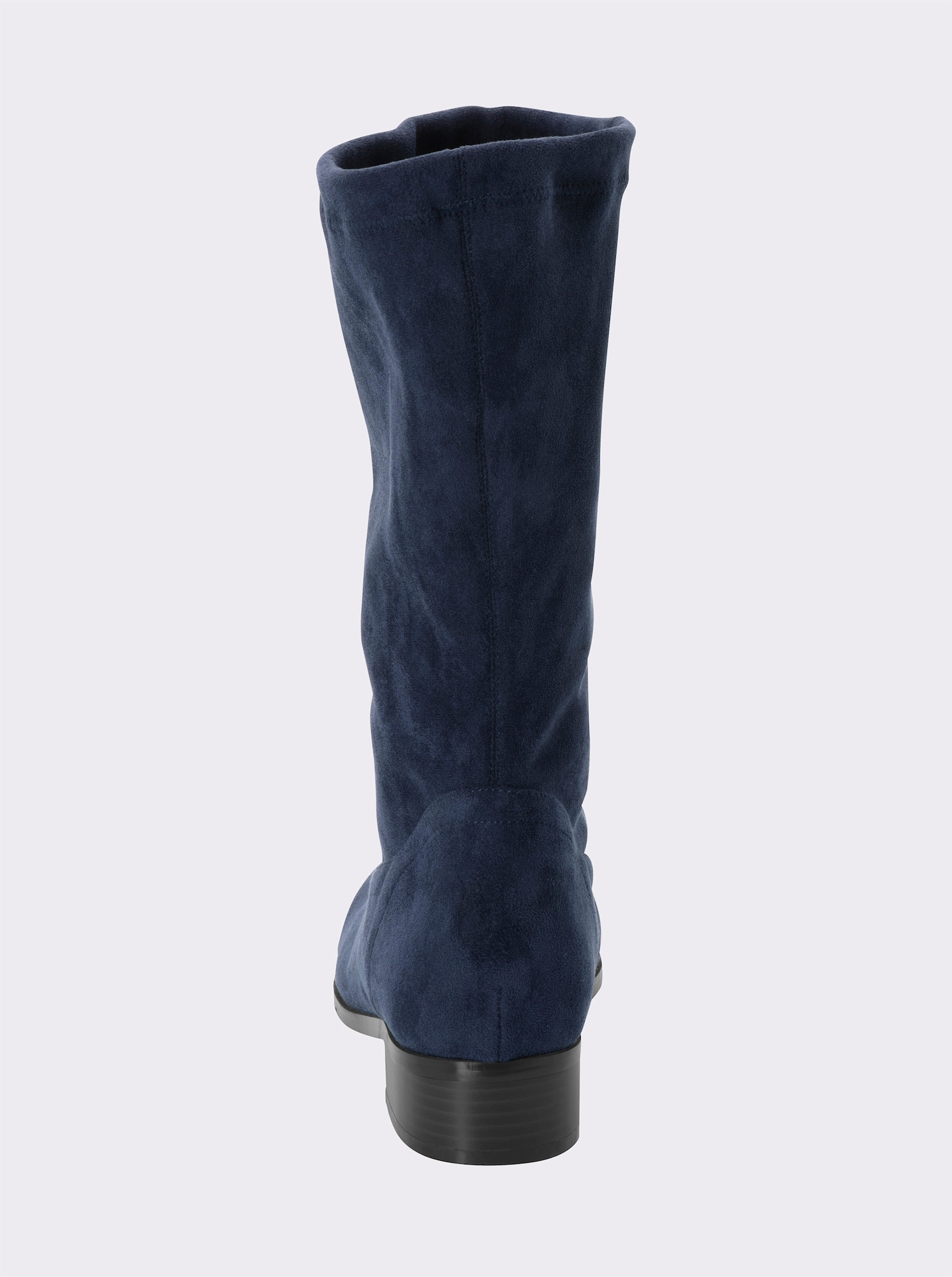 sheego Schlupfstiefel in Veloursleder-Optik - rauchblau