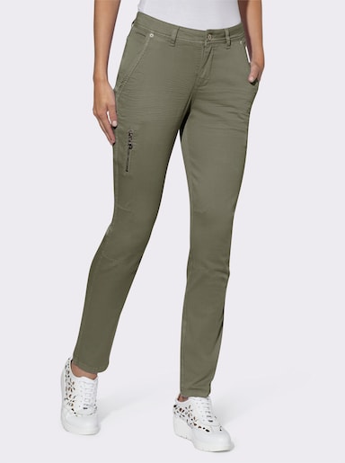 heine Pantalon twill - kaki