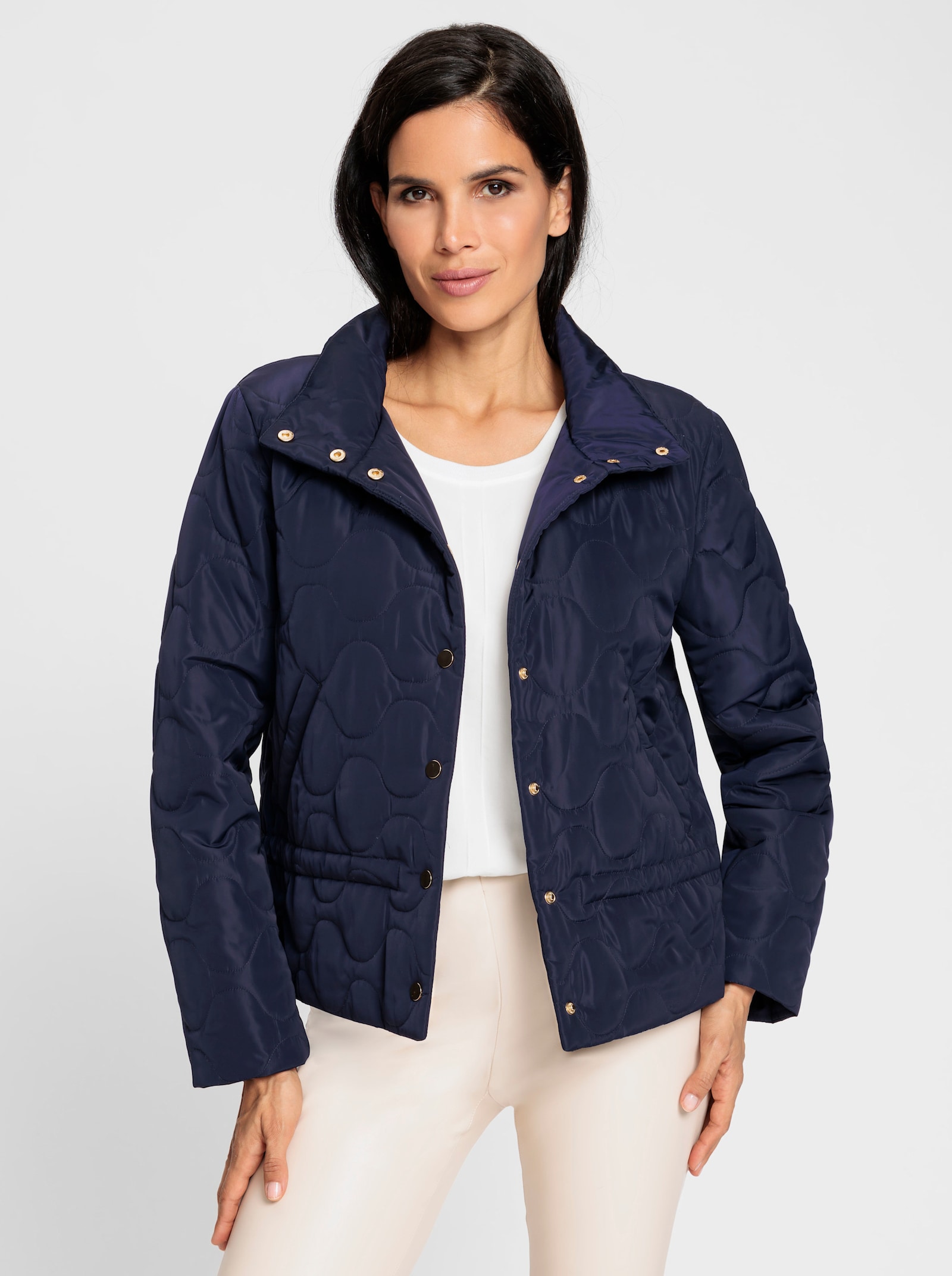 heine Steppjacke mit Druckknöpfen - marine