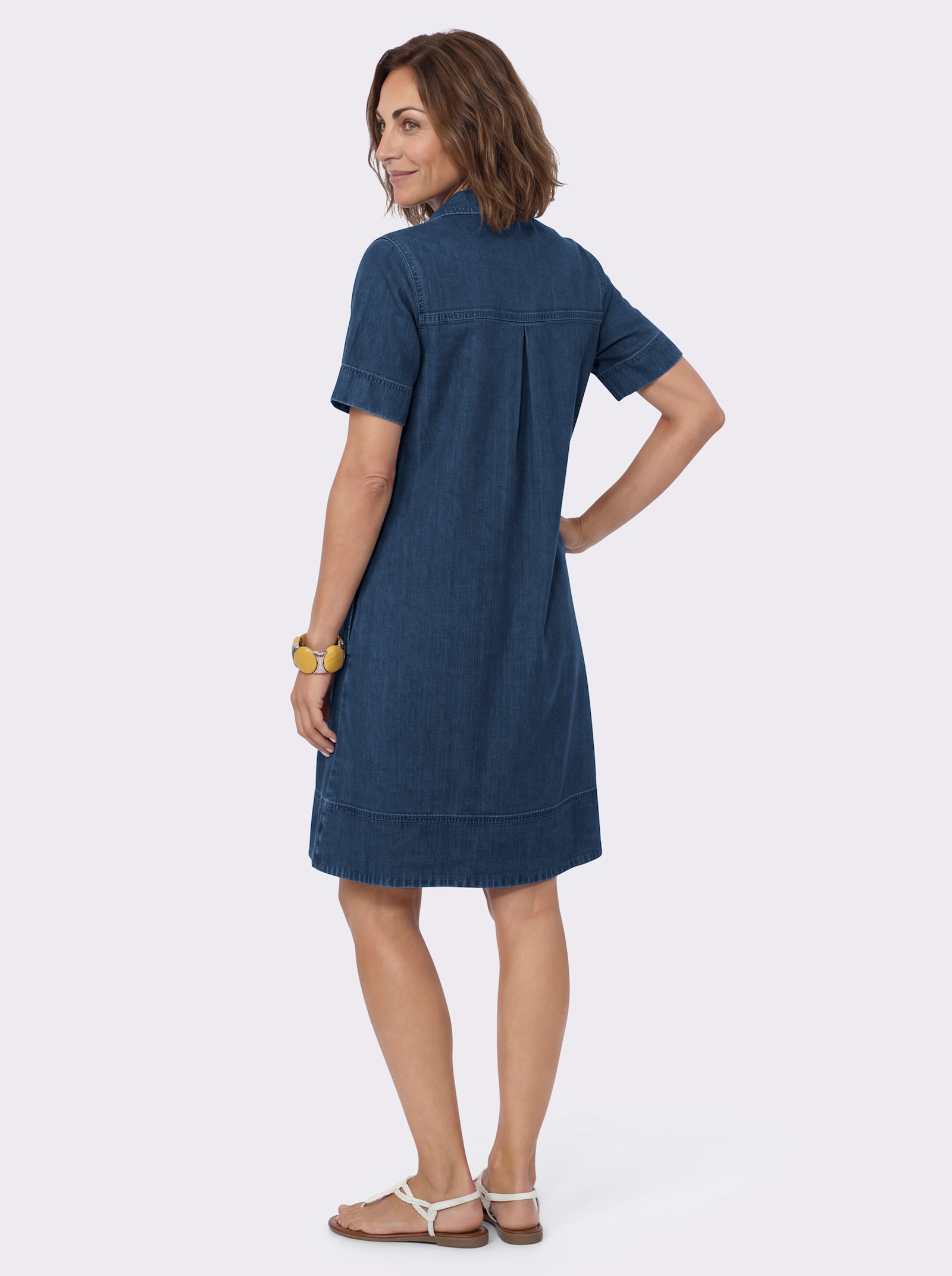 Jeanskleid in figurfreundlicher A-Linie - blue-stone-washed