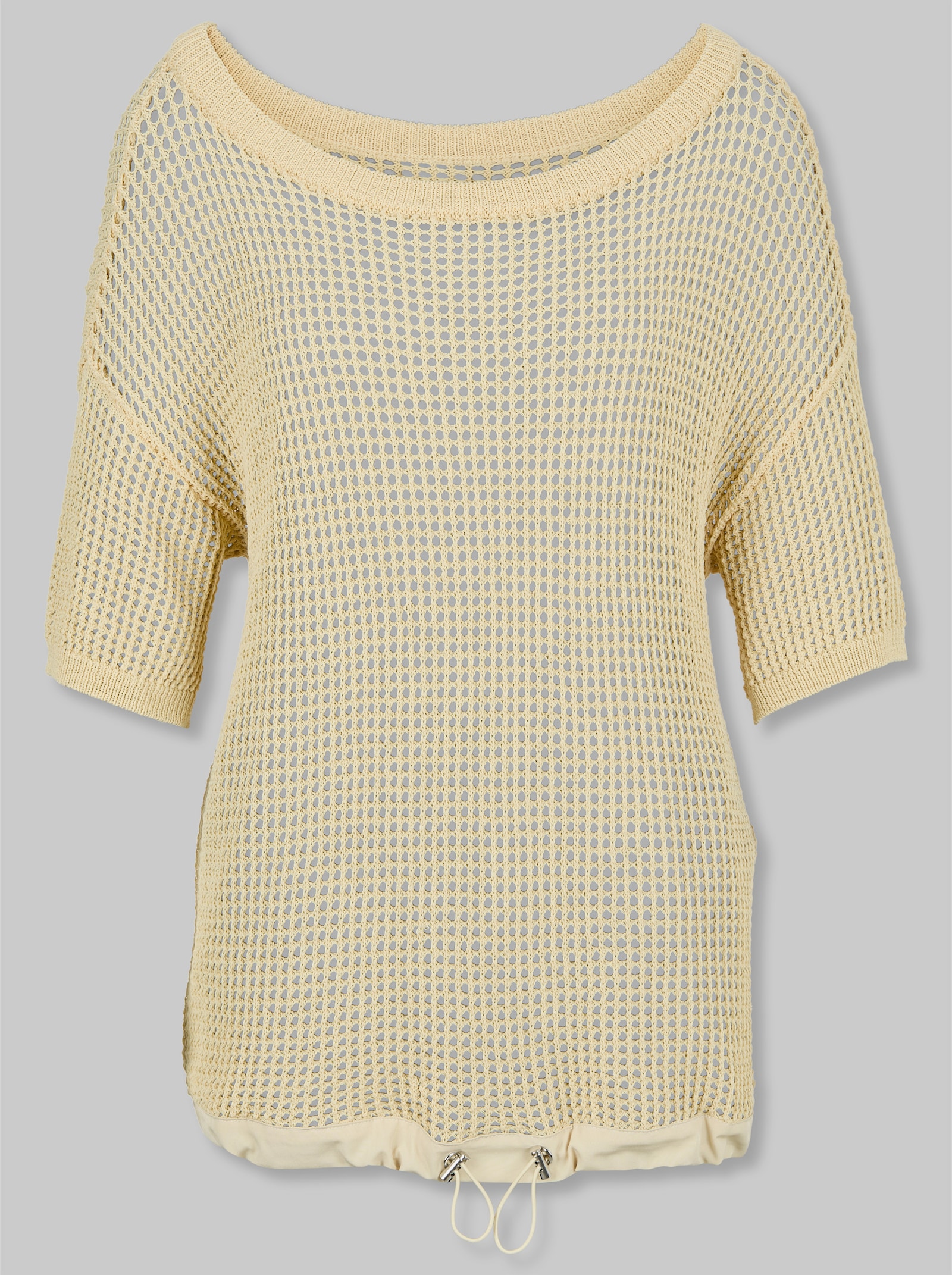 heine 2-in-1-Pullover in Ajour-Strick - vanille-ecru