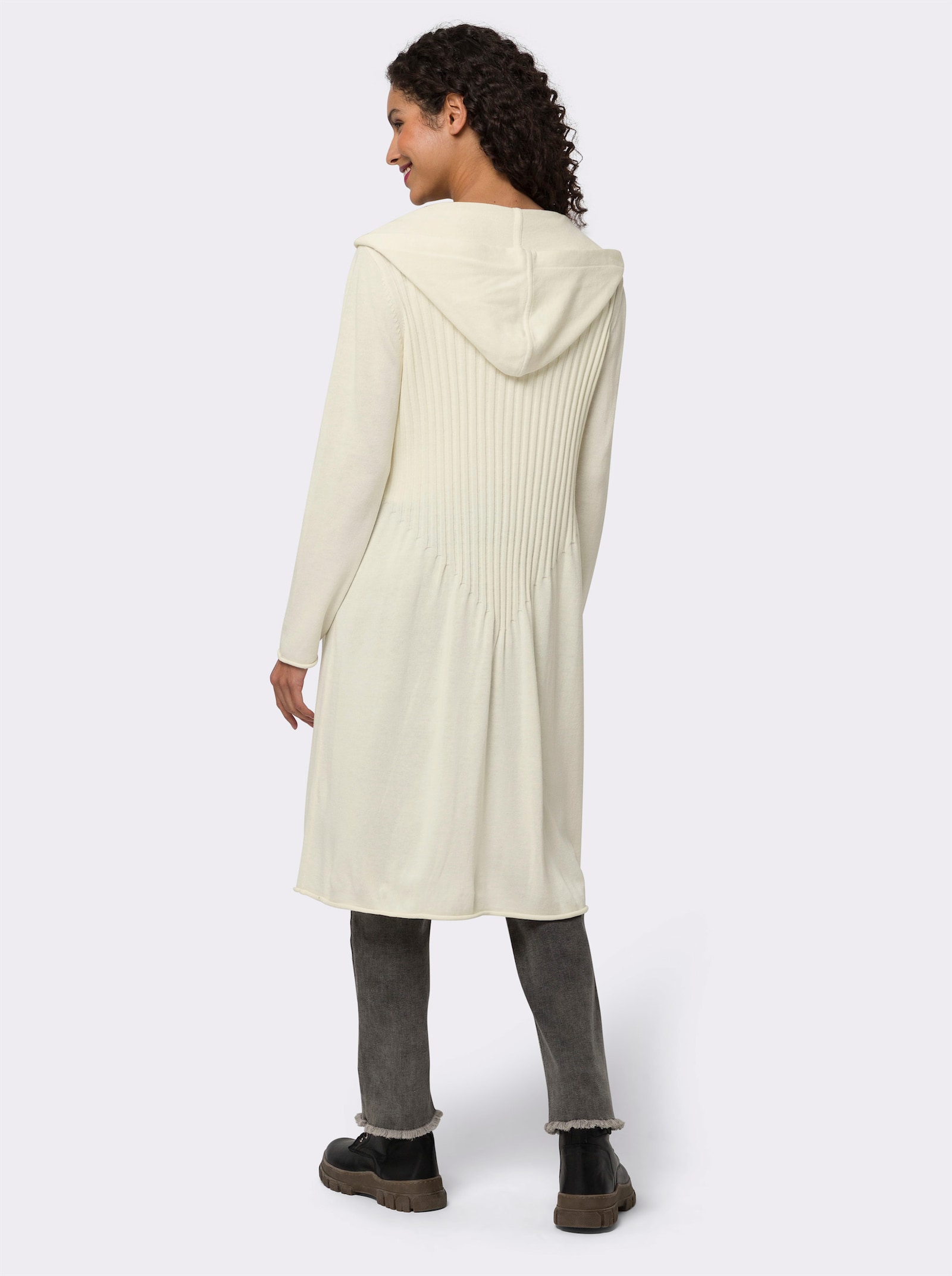 heine Strickmantel mit Kapuze - champagner