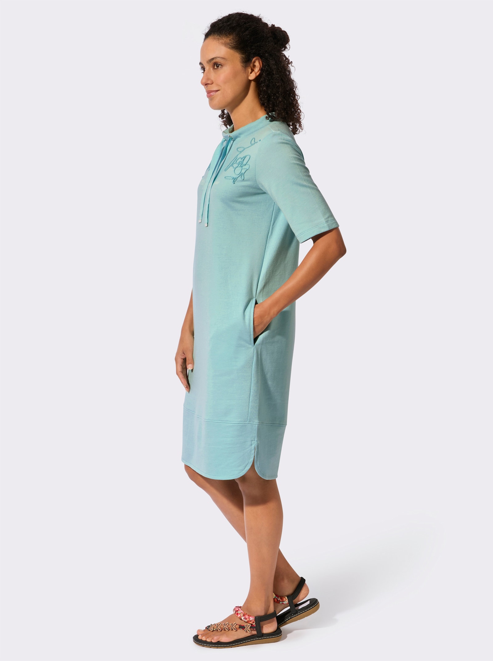 Sweatkleid mit seitlichen Taschen - mint