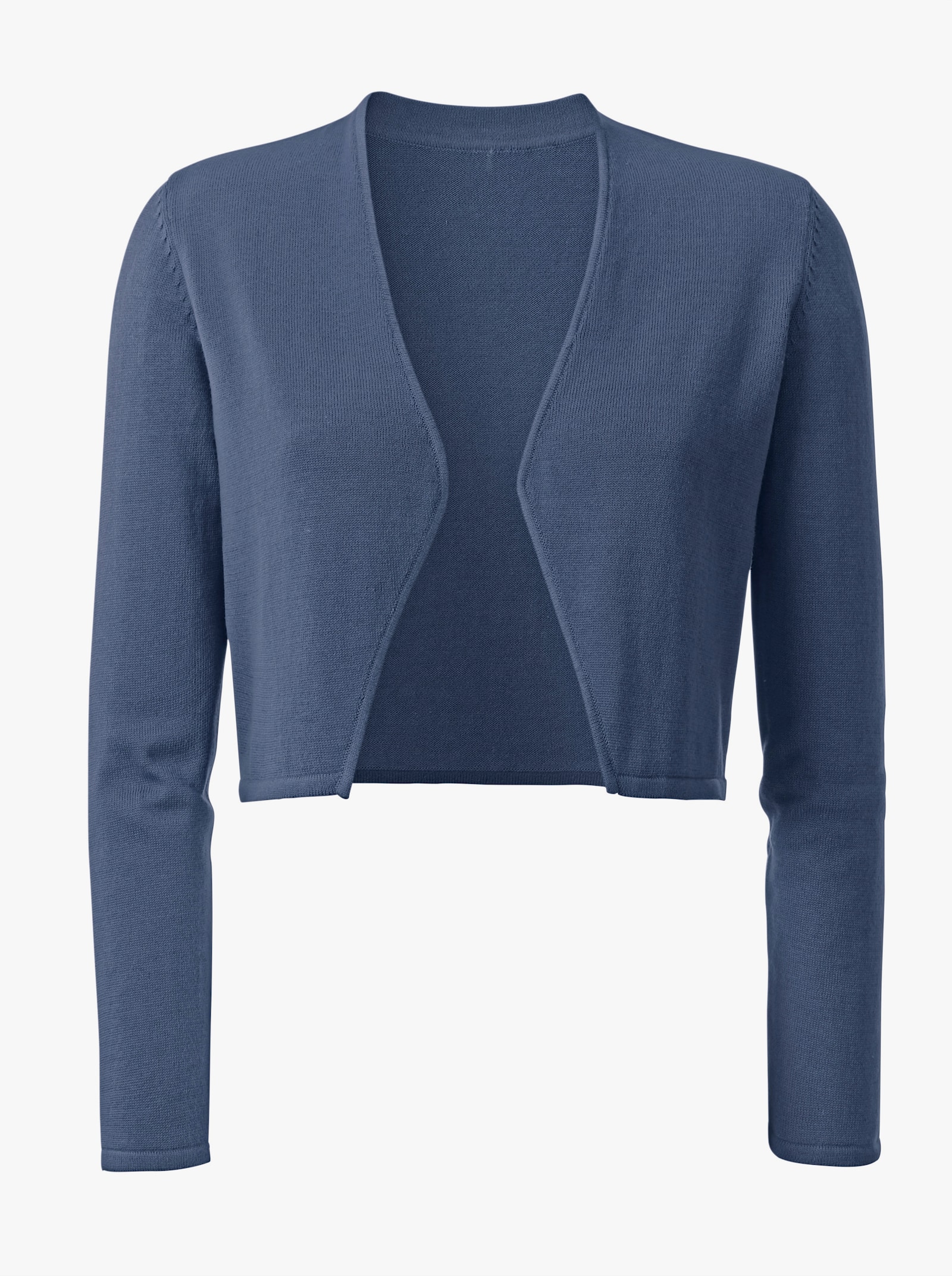Bolero Feinstrick-Qualität, verschlusslos - rauchblau