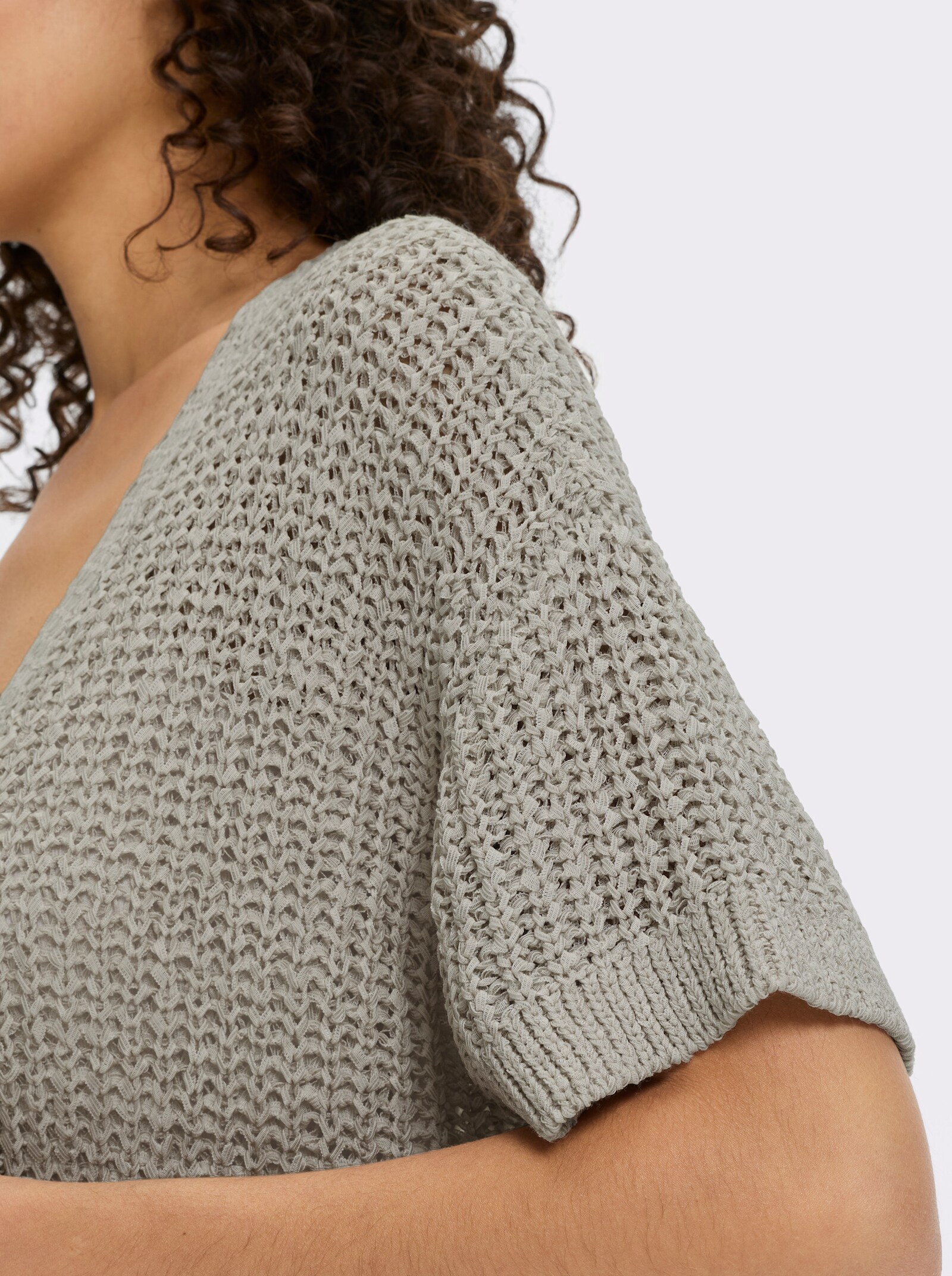 heine Cardigan aus Bändchengarn - hellgrau