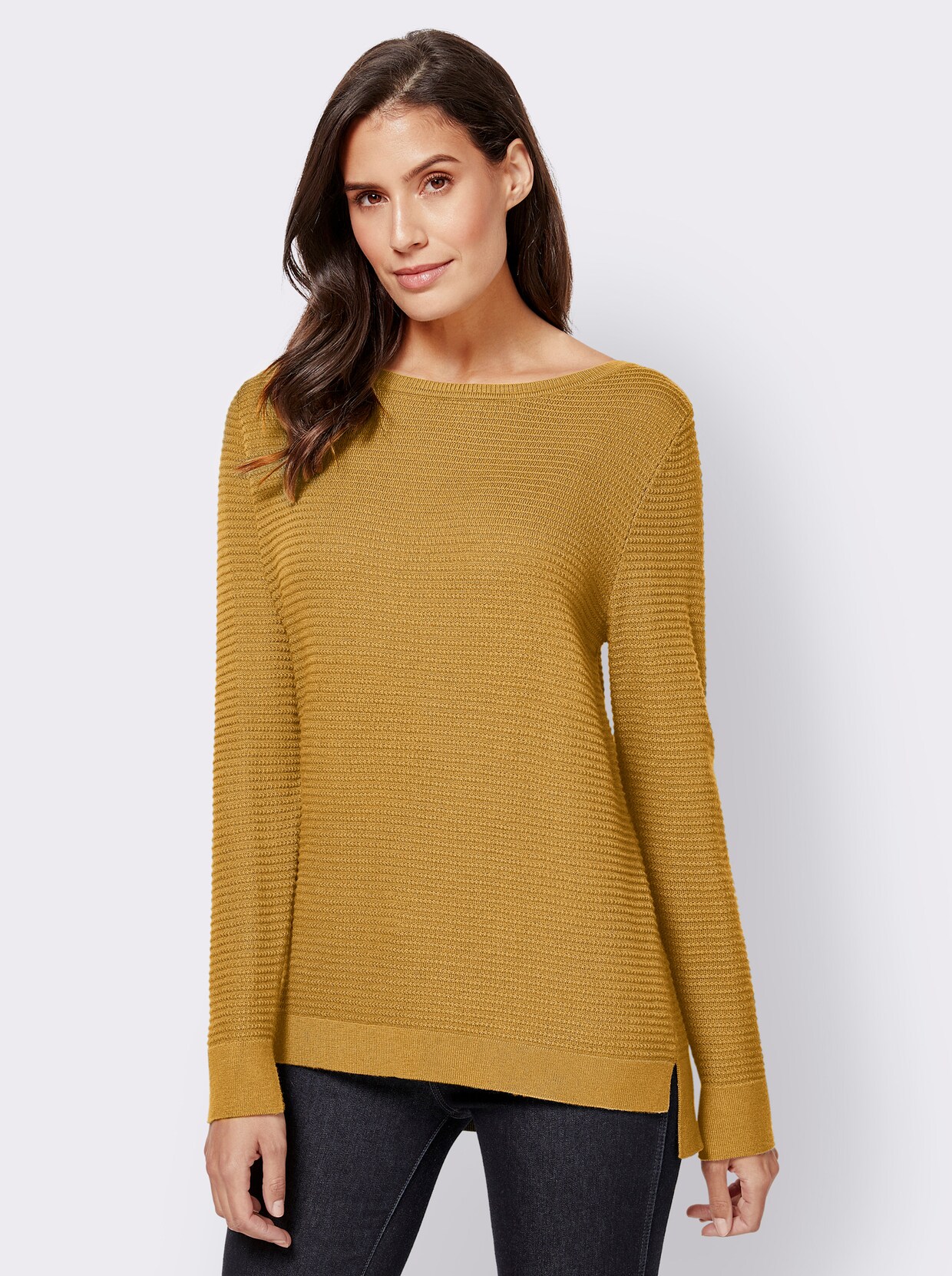 Strickpullover - curry