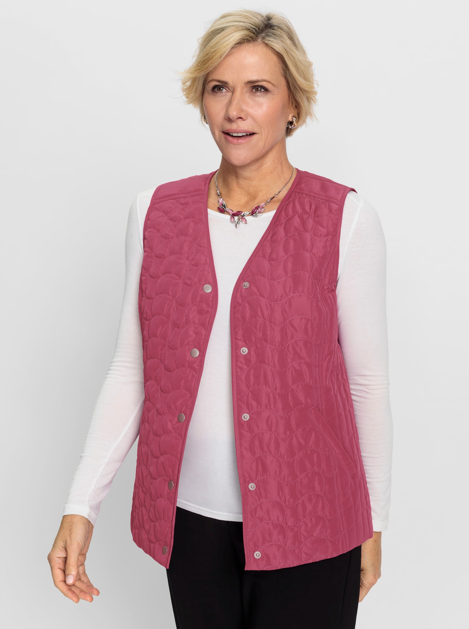 Bodywarmer van microgaren - heide