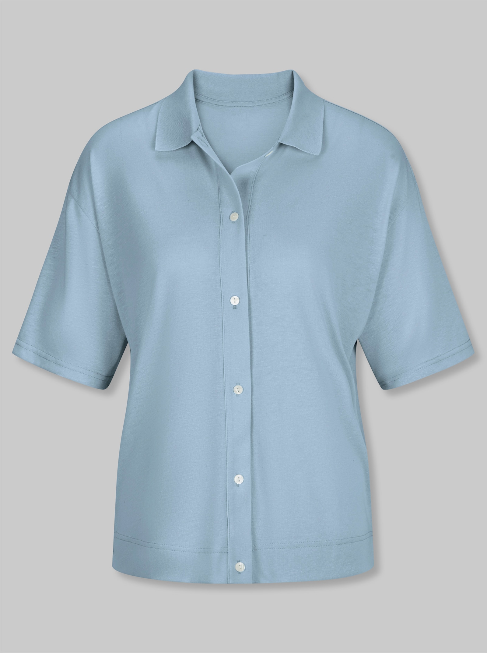 heine Blusenshirt mit Kragen - hellblau