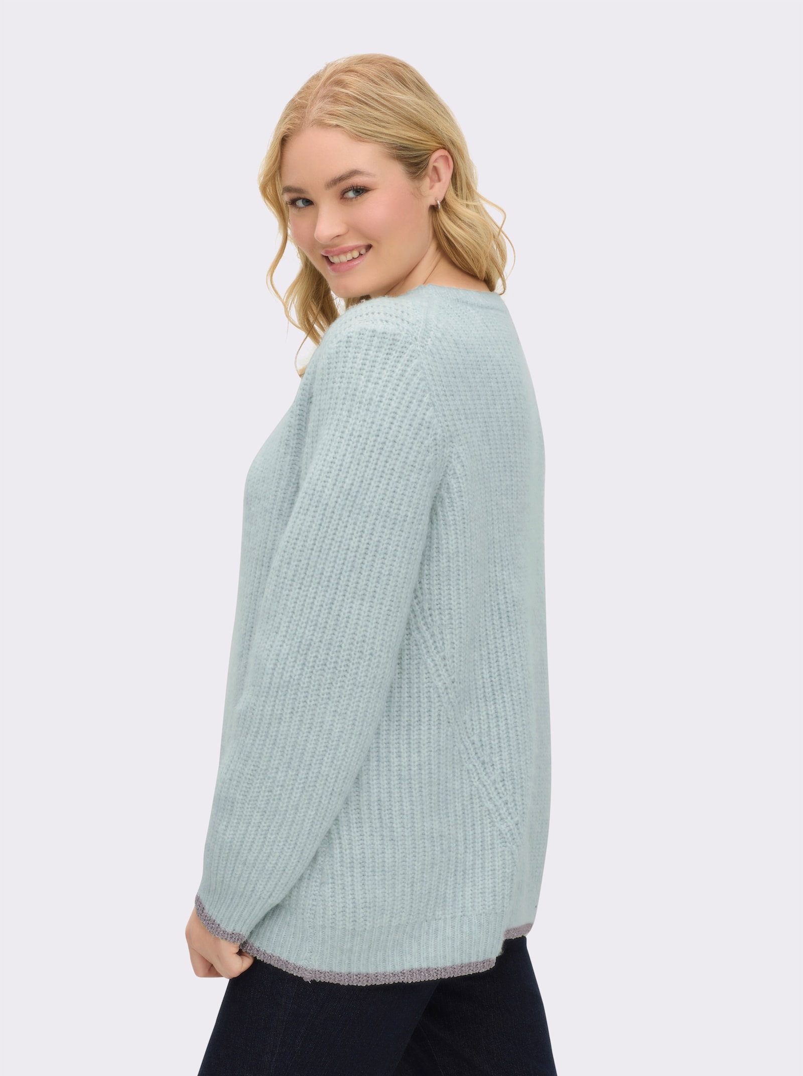 sheego Pullover van ribtricot - mint
