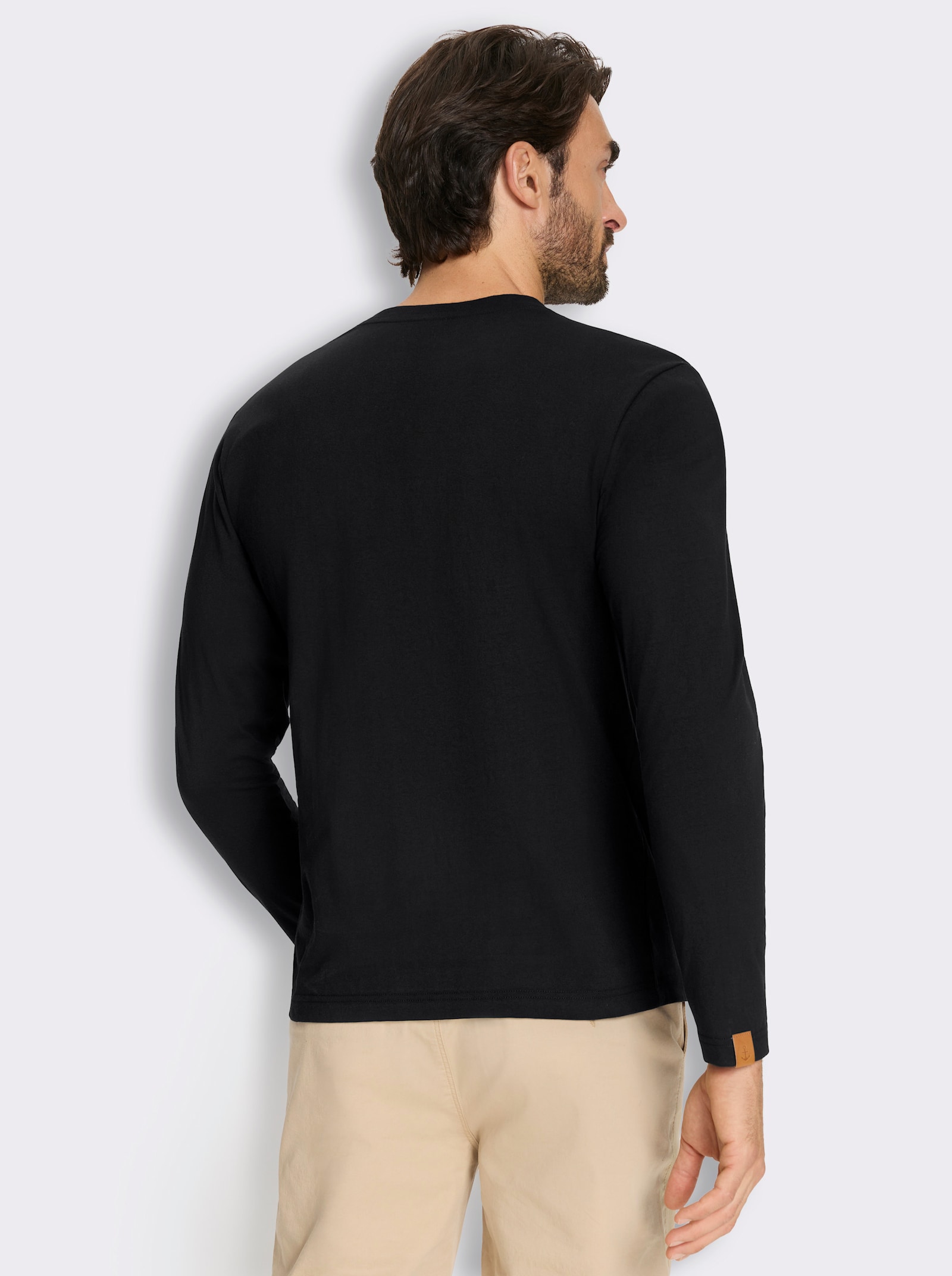 Langarmshirt im Doppelpack - schwarz + grau-meliert