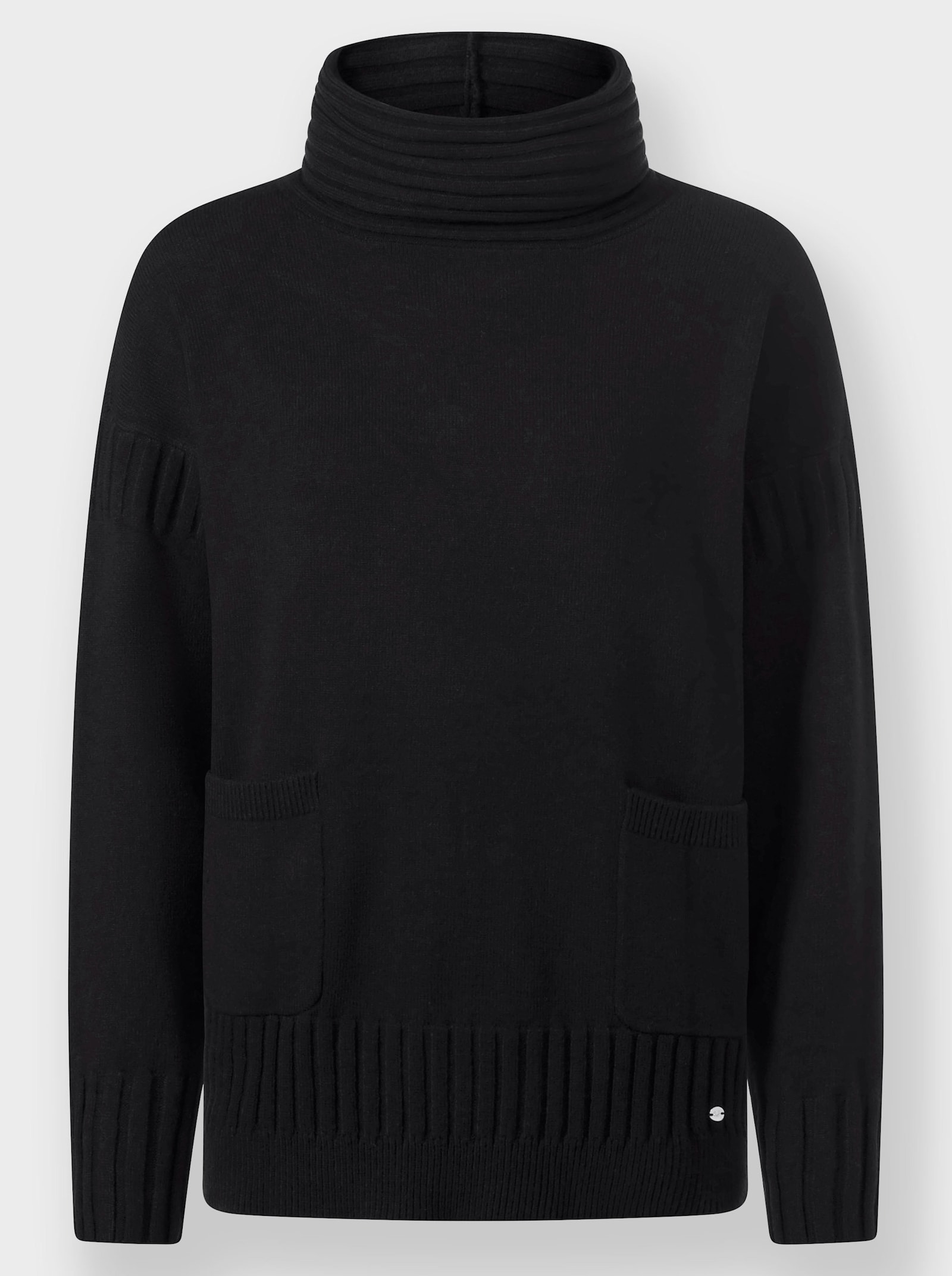 heine Pull à col roulé avec poches plaquées - noir