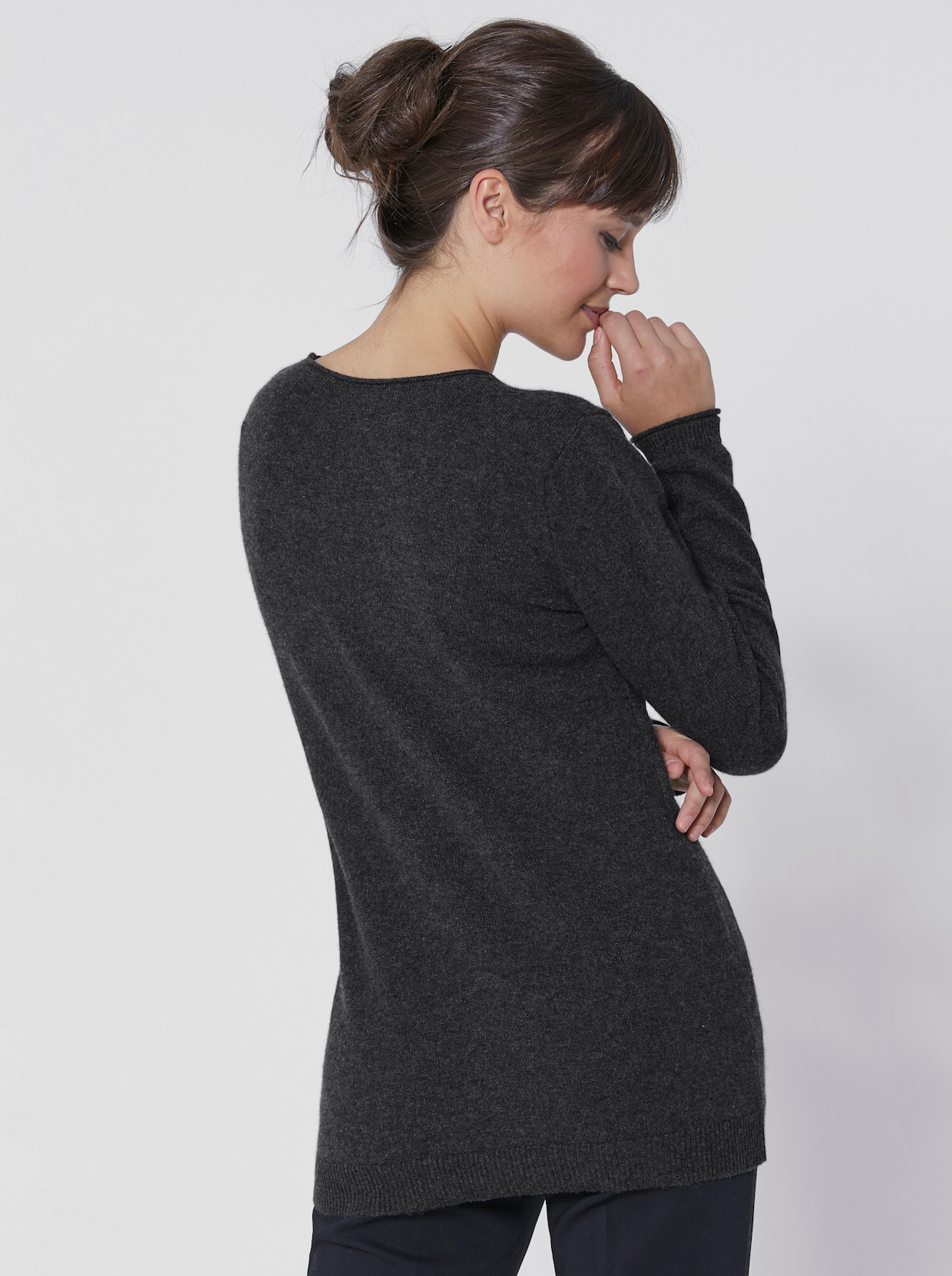 Kaschmirpullover - anthrazit-meliert