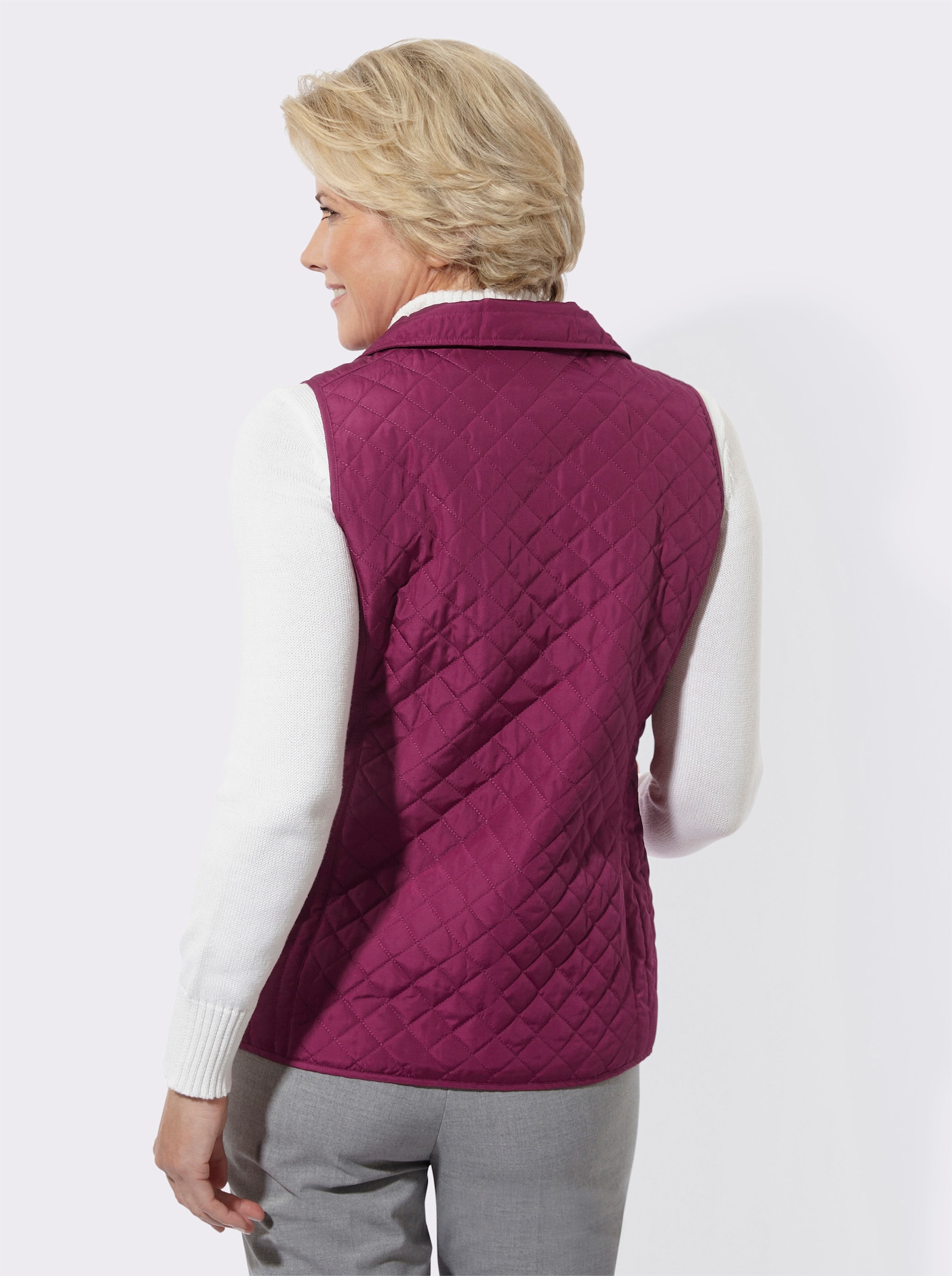 Steppweste mit 2 Taschen - malve