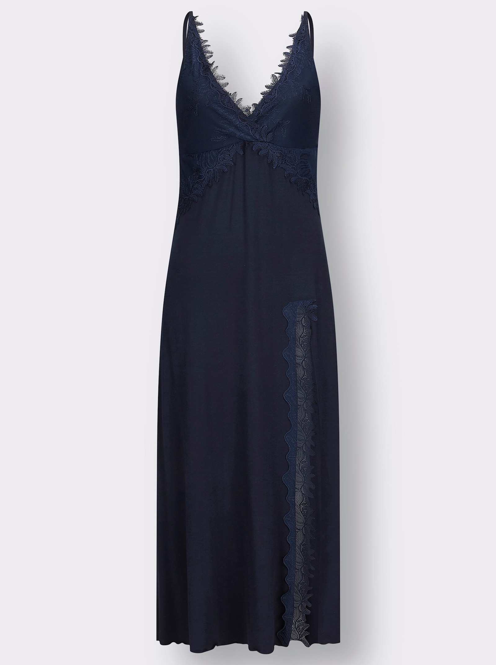 wäschepur Nachthemd mit langem Beinschlitz - marine